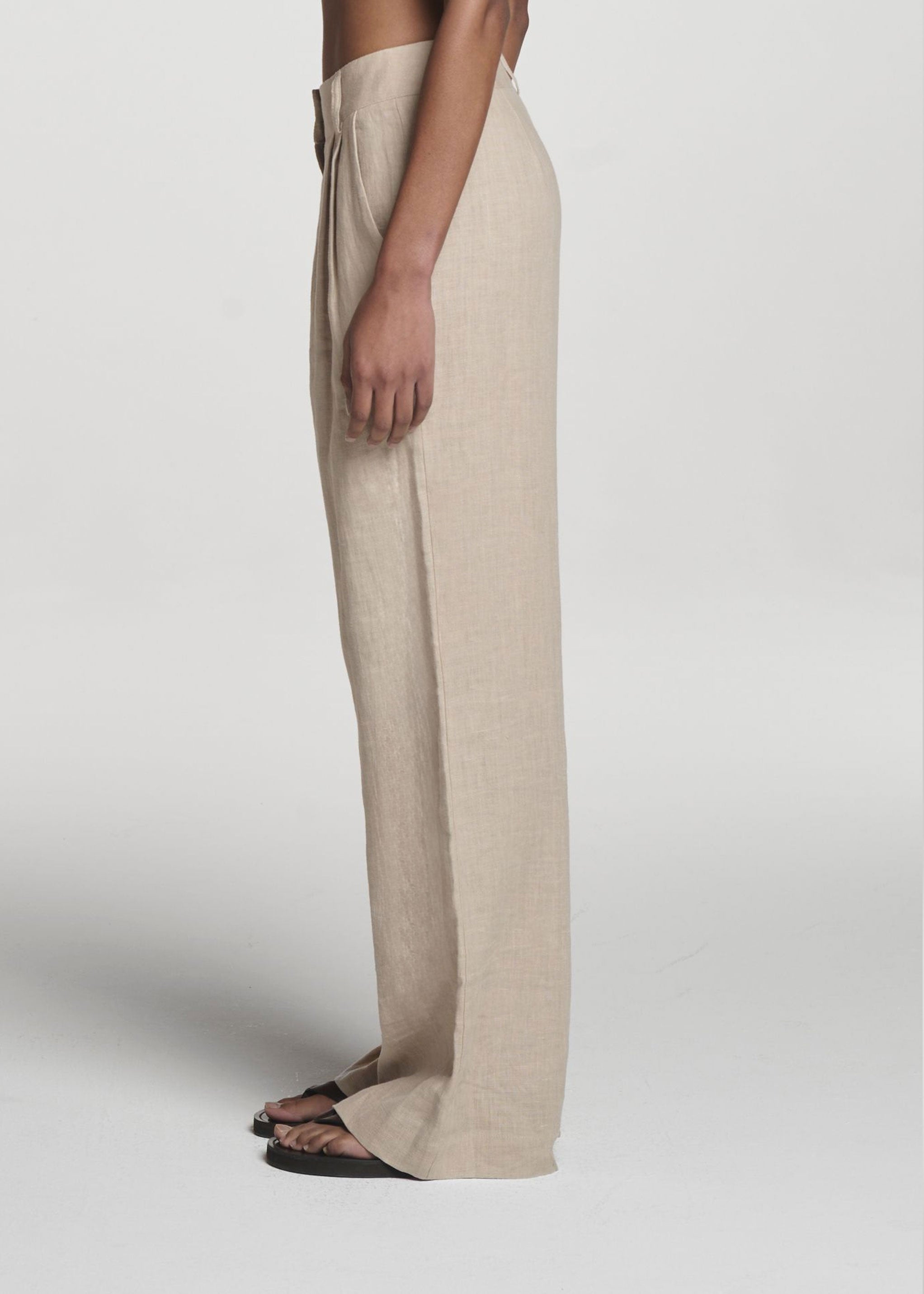 Rivello Trouser Heathered Sand Linen