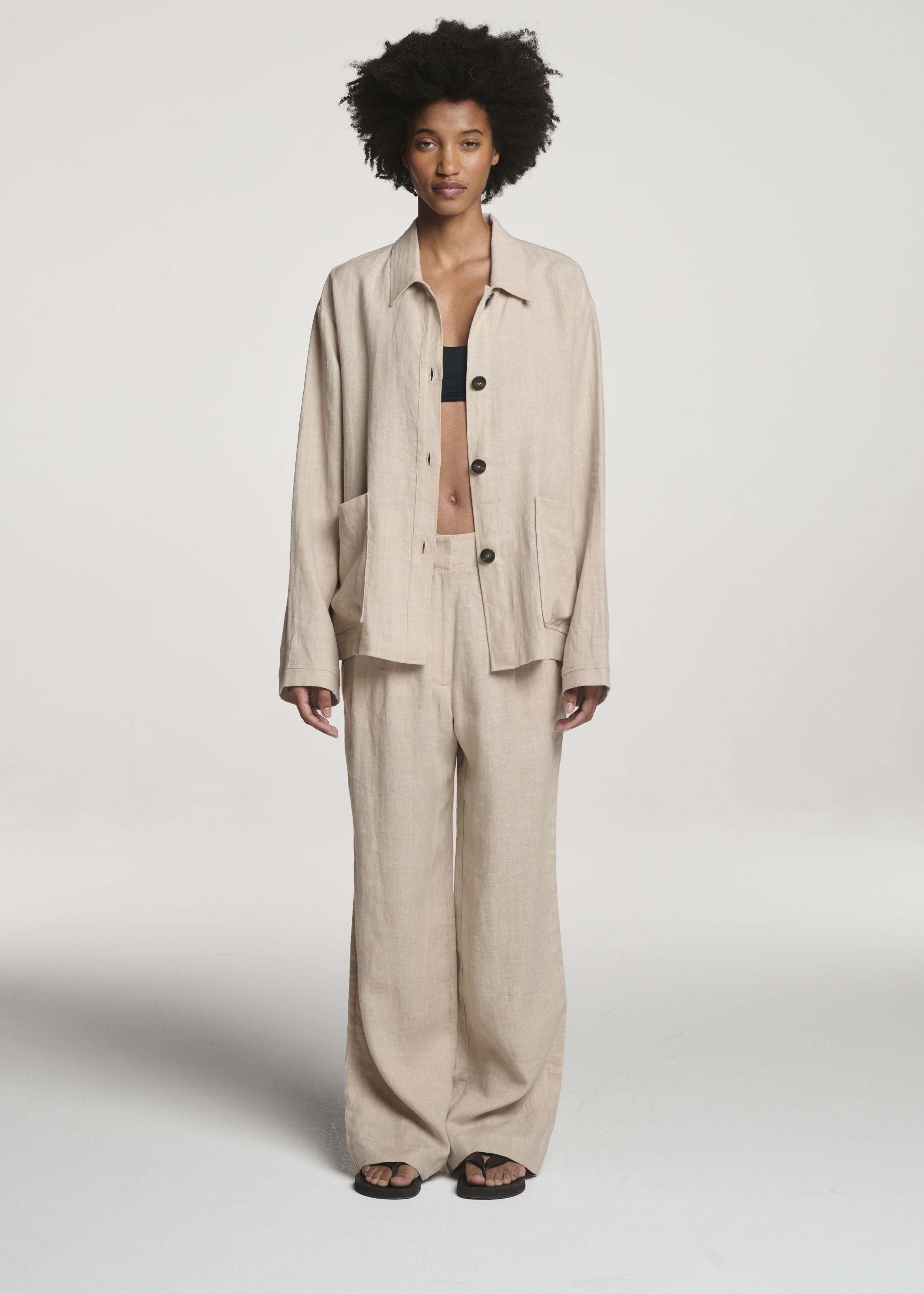 Valera Jacket Heathered Sand Linen