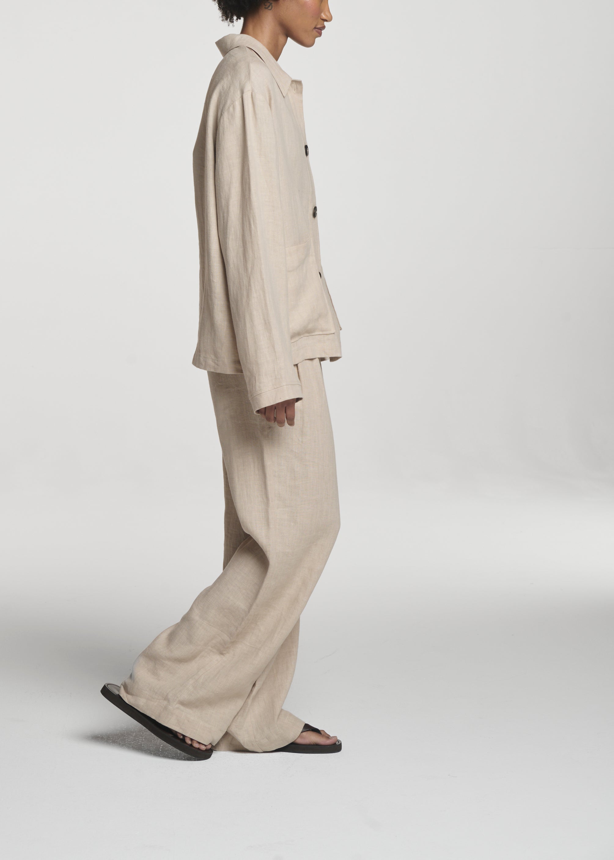 Rivello Trouser Heathered Sand Linen