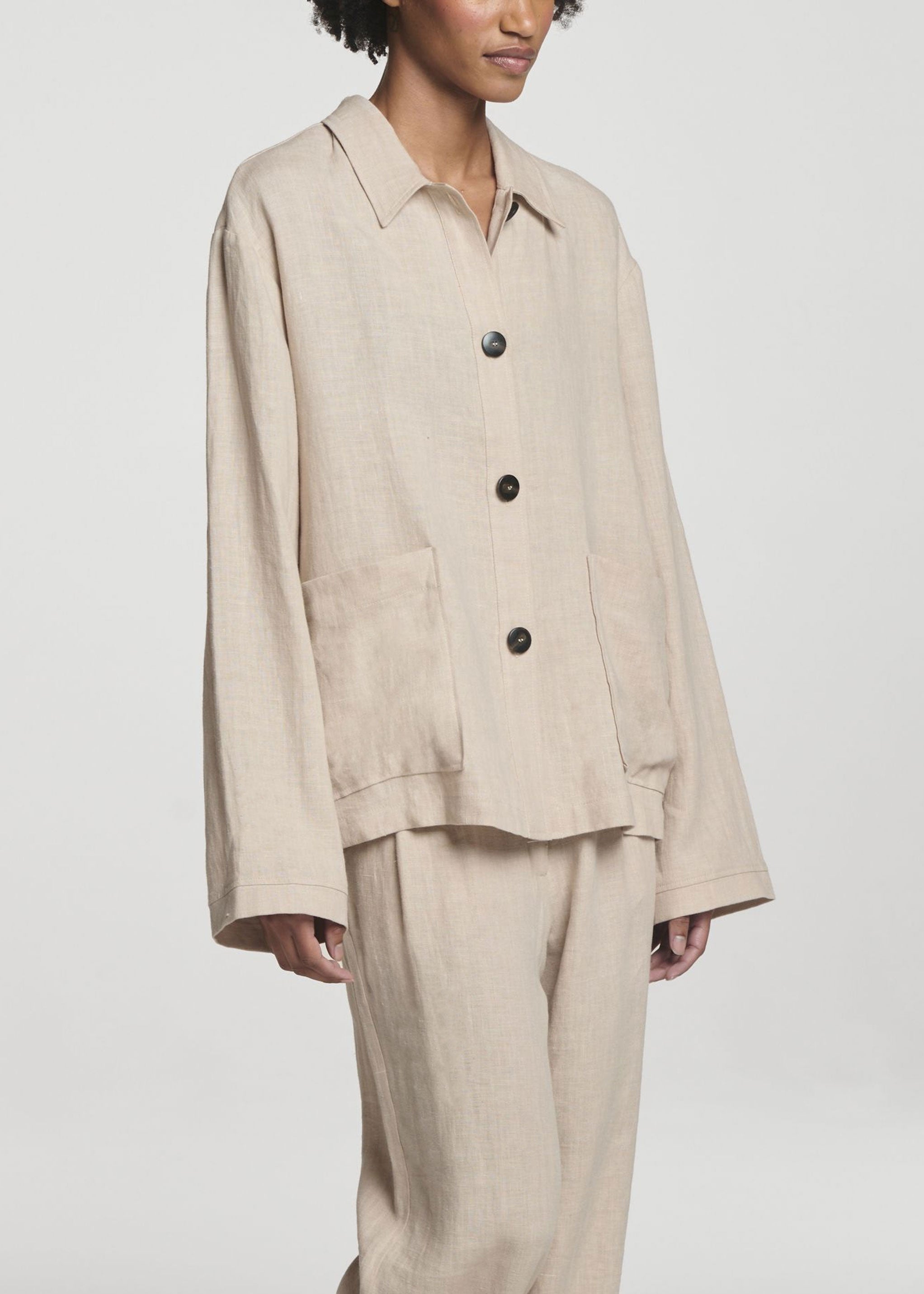 Valera Jacket Heathered Sand Linen
