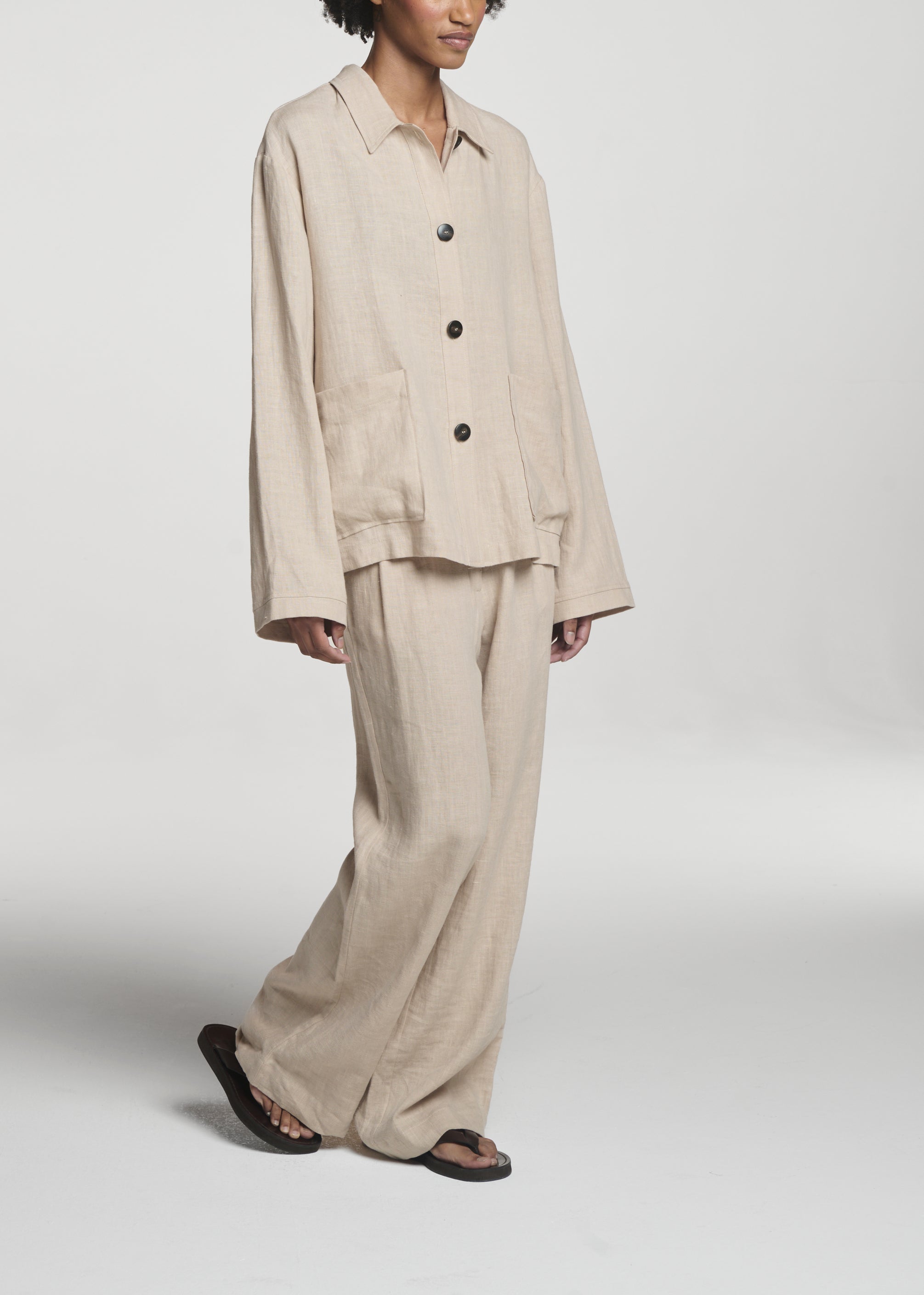 Valera Jacket Heathered Sand Linen