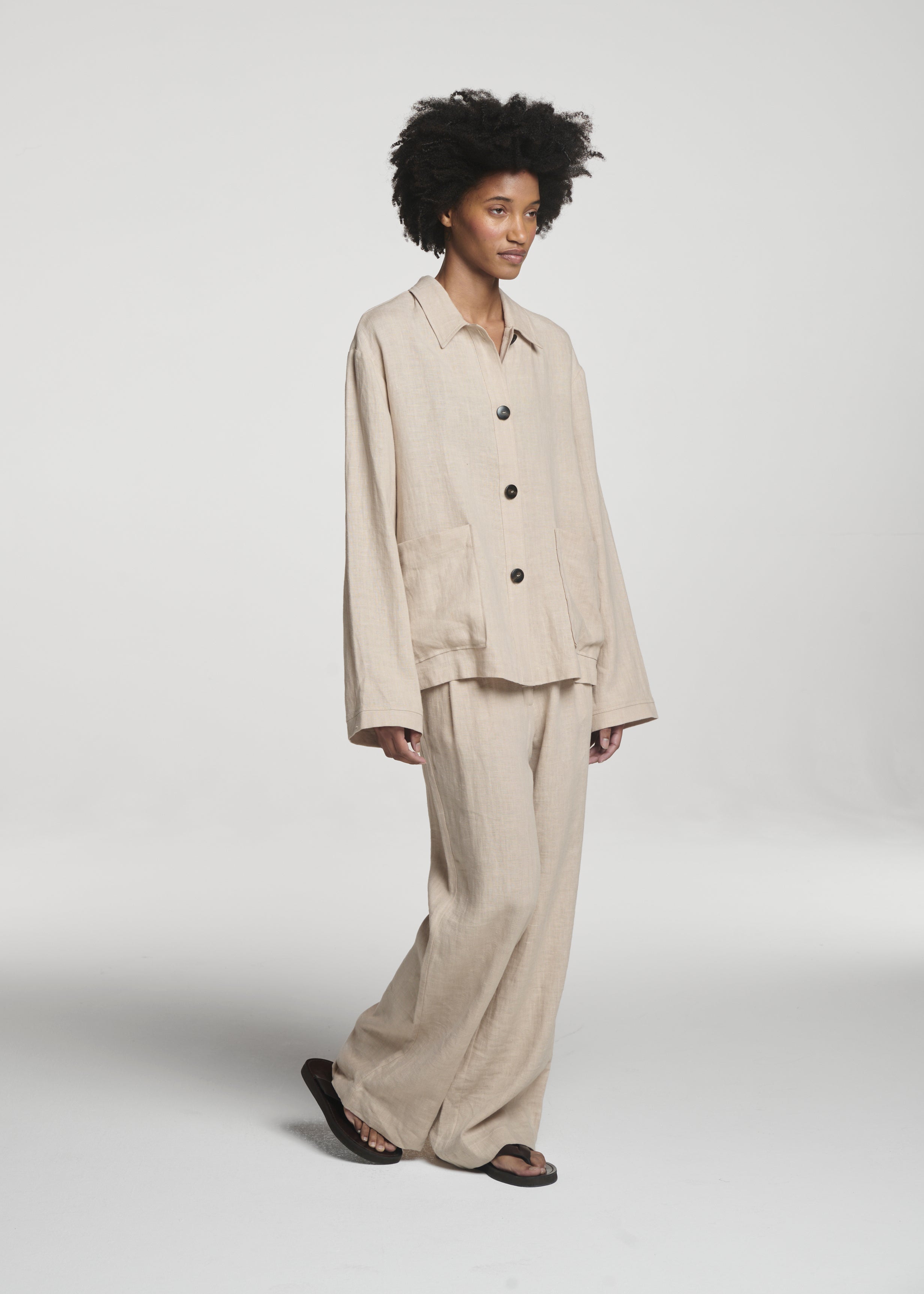 Valera Jacket Heathered Sand Linen