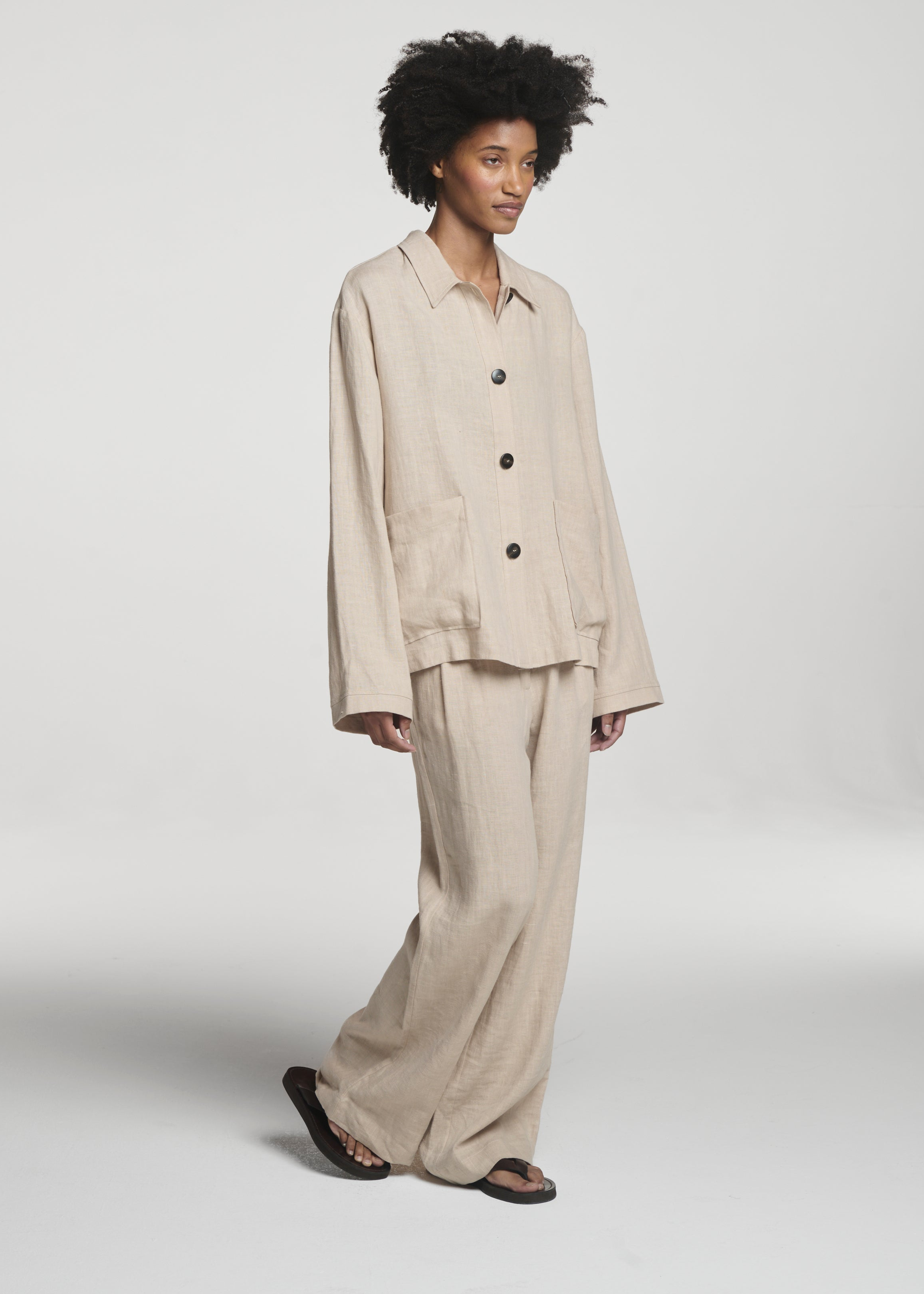 Valera Jacket Heathered Sand Linen