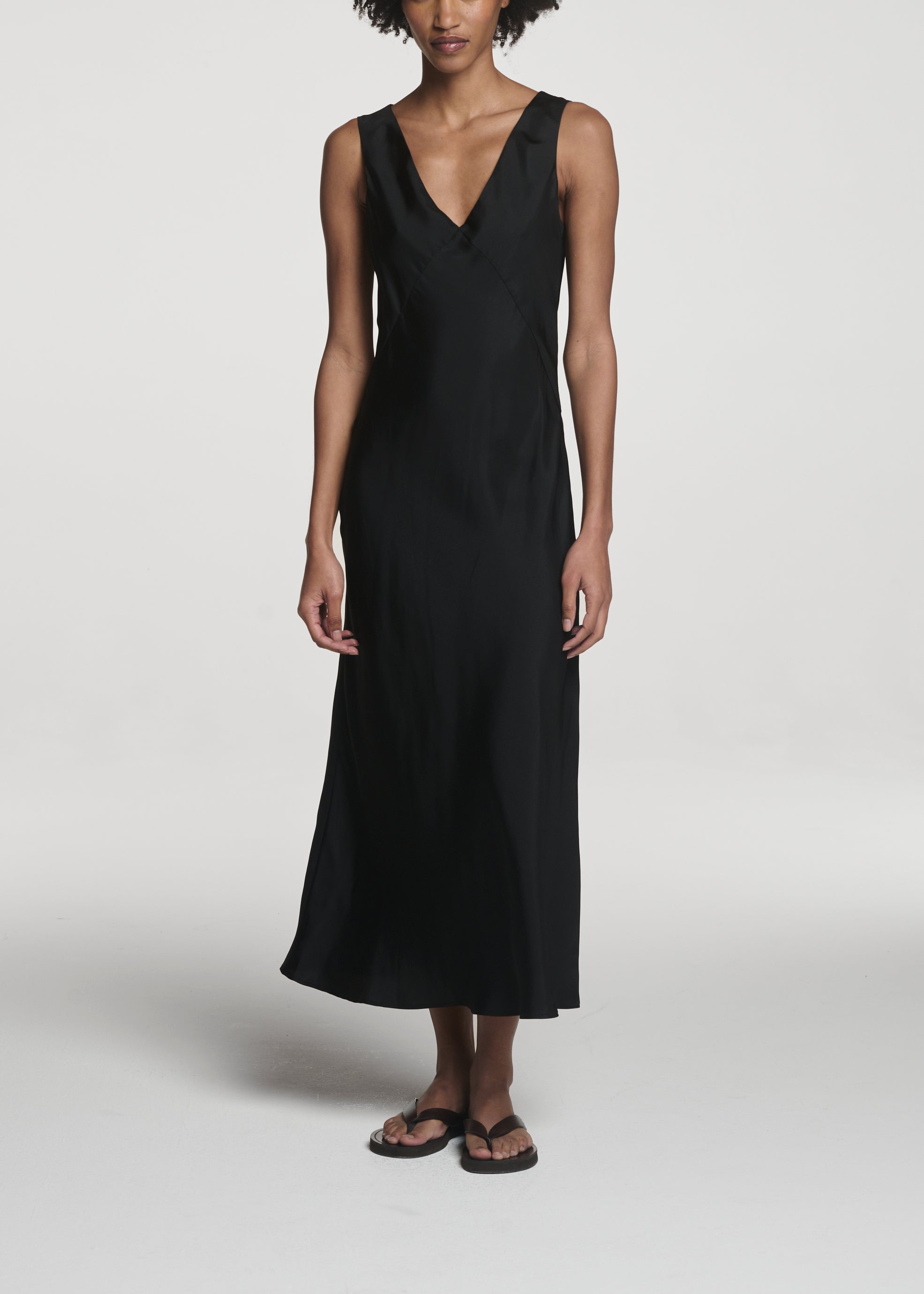 Provence Dress Black Silk Twill