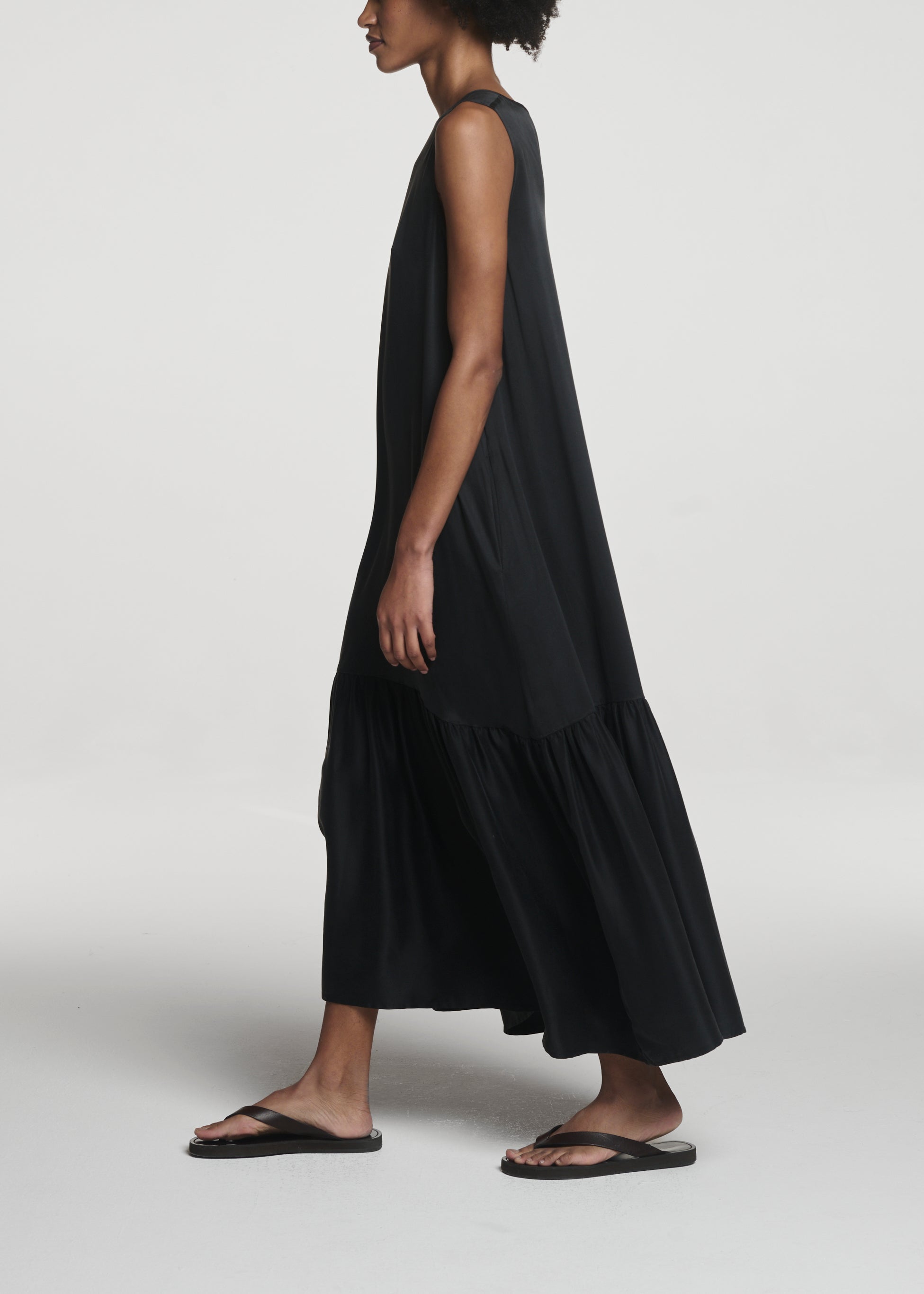 Rhea Dress Black Silk Charmeuse