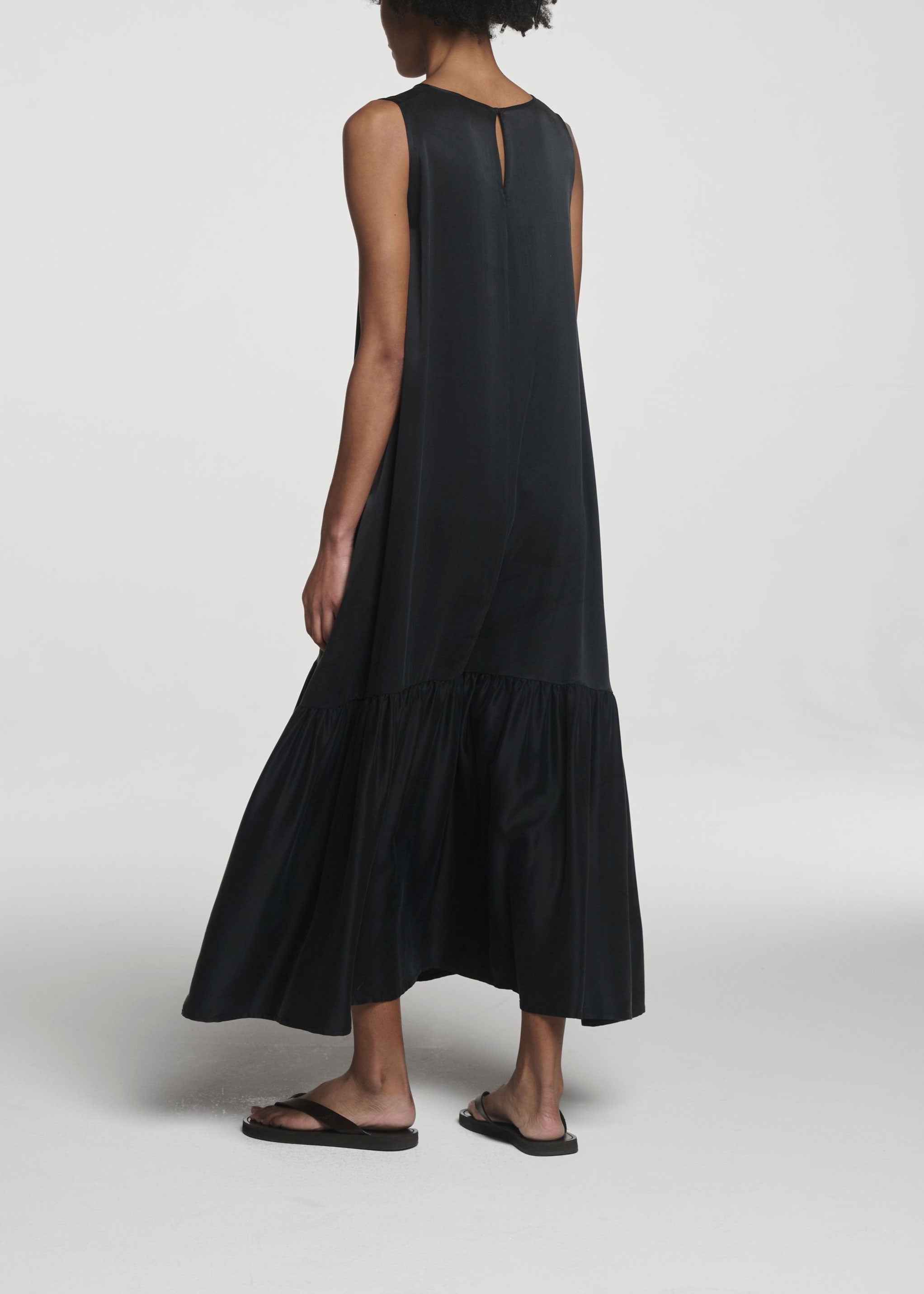 Rhea Dress Black Silk Charmeuse