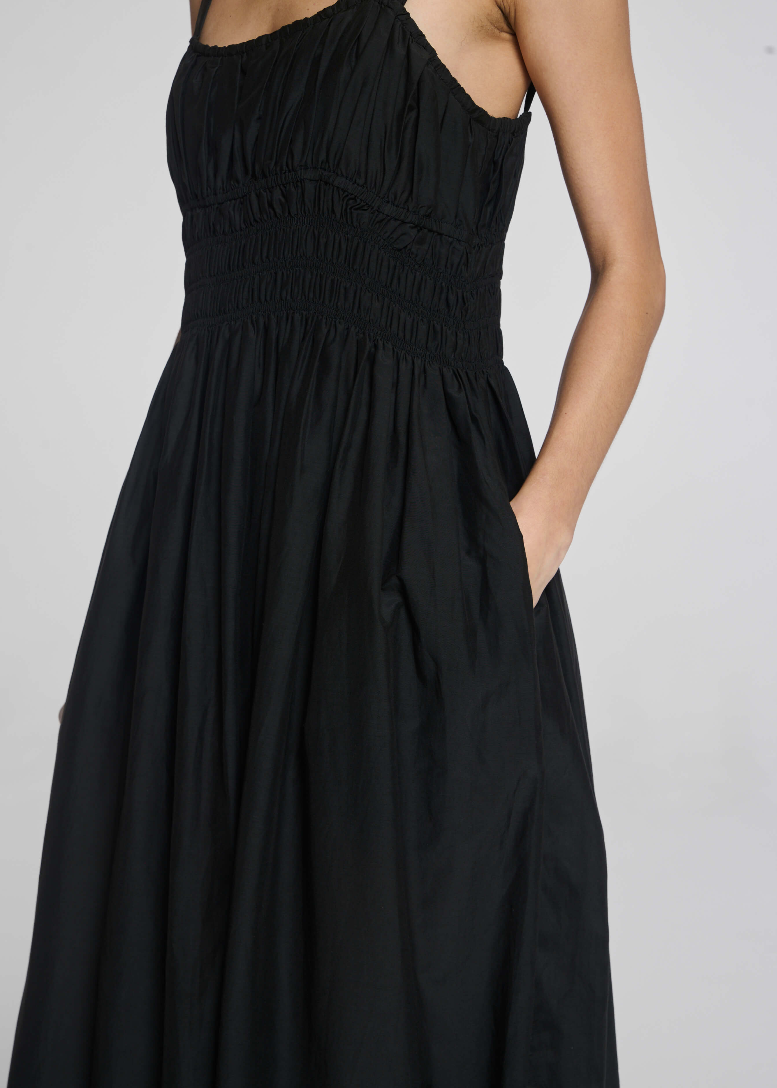 Verona Dress Black Cotton Poplin