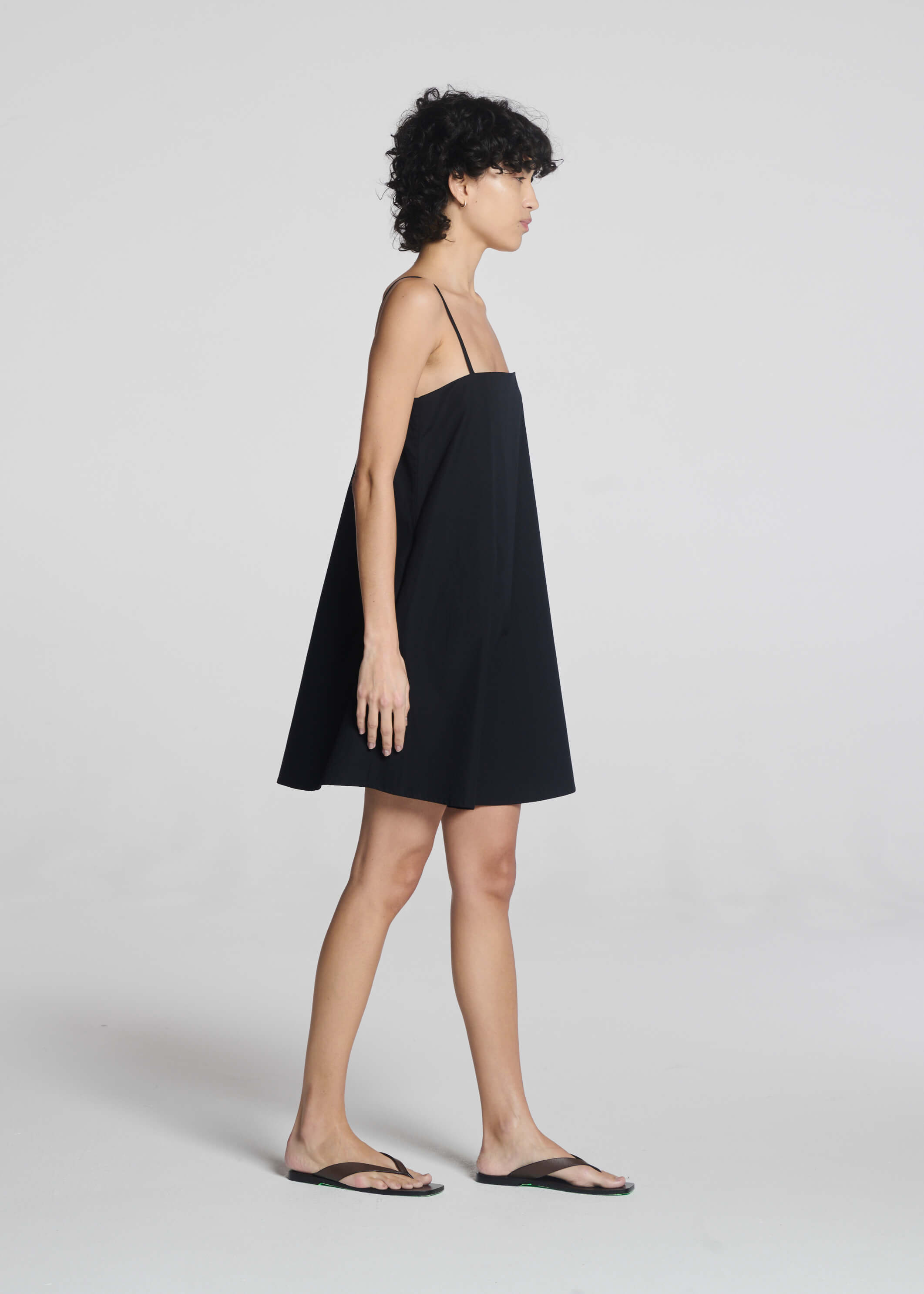 Catalina Dress Black Cotton Poplin
