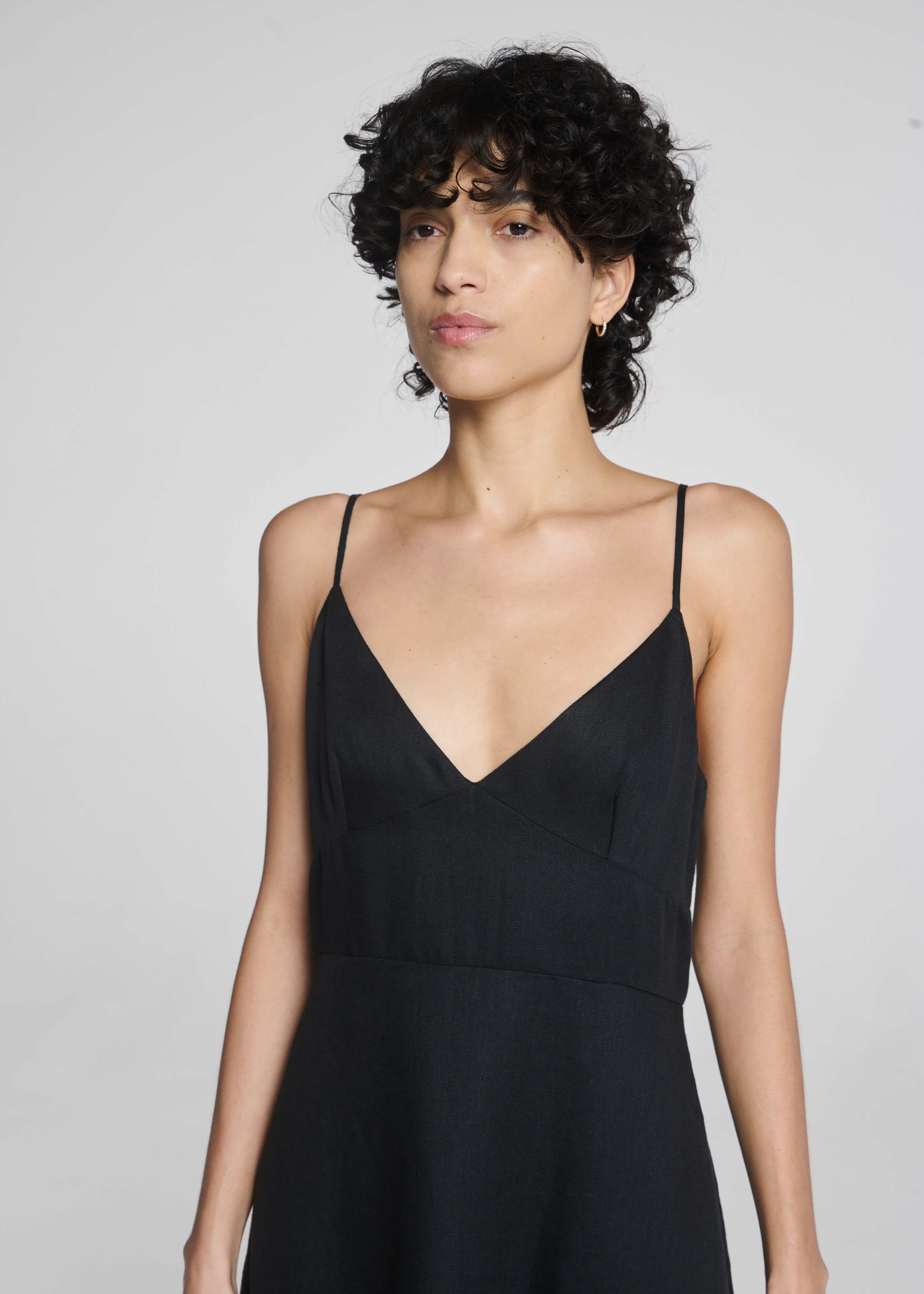 Ida Dress Black Heavy Linen