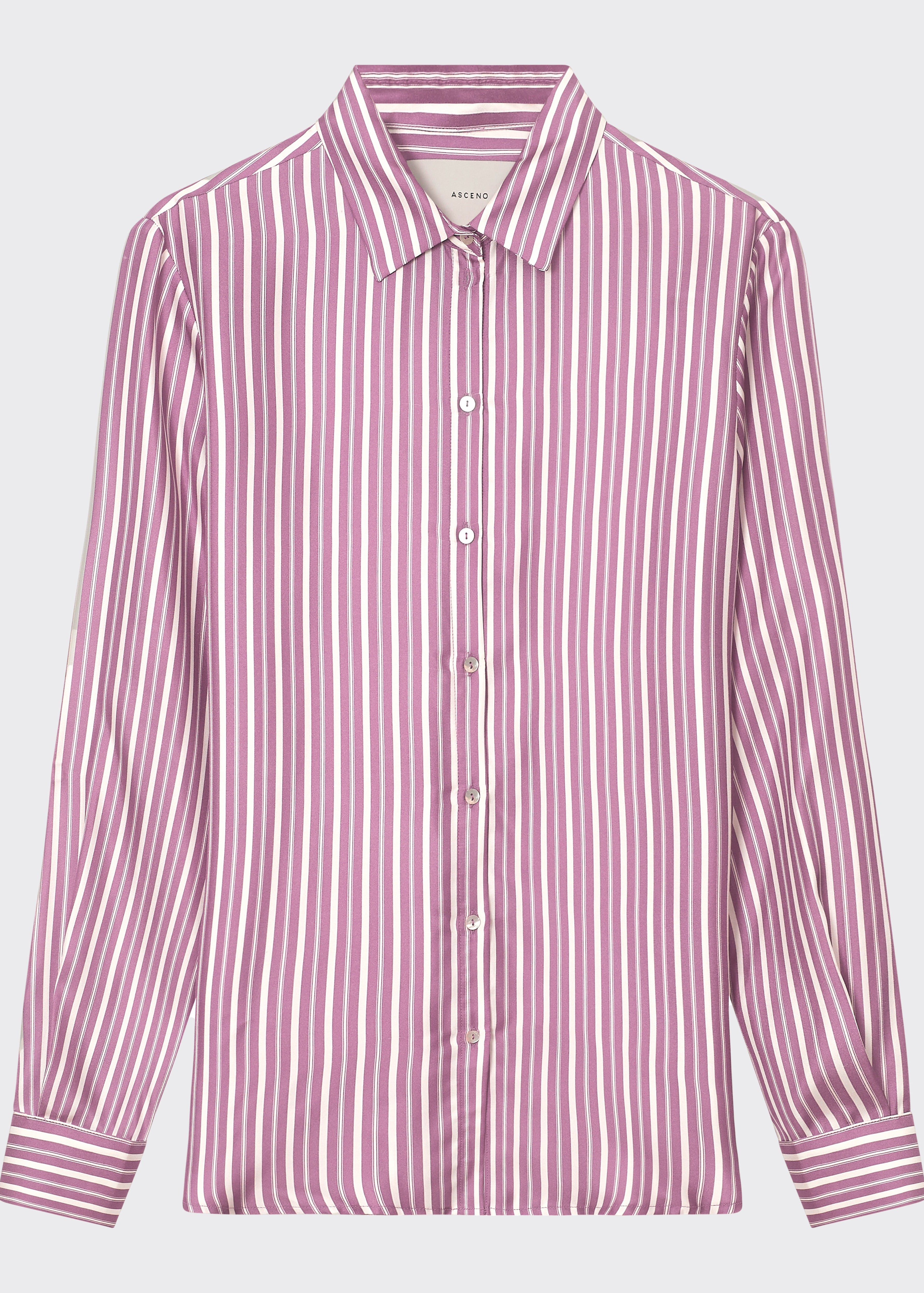 London Shirt Rose Pink Stripe Silk Twill
