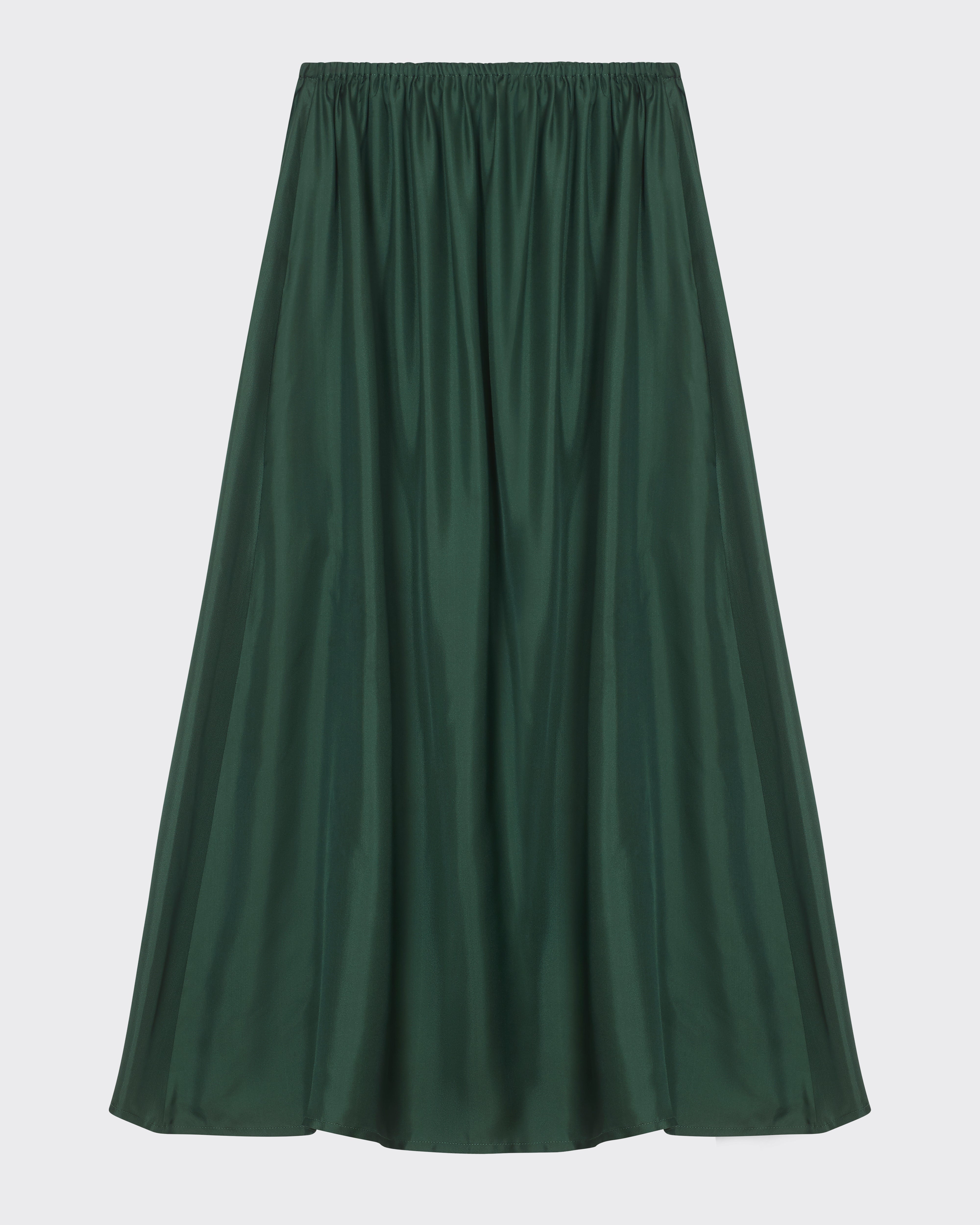 Roma Skirt Fern Green Silk Twill