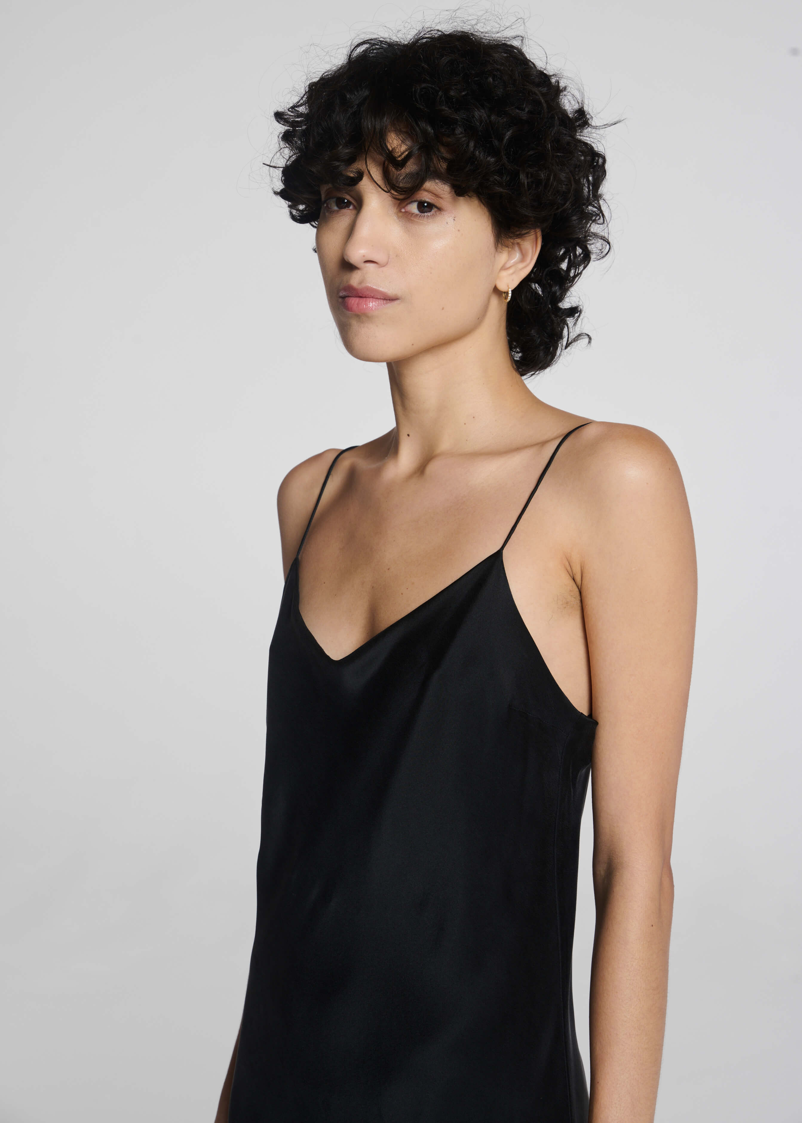Lyon Slip Dress Black Silk