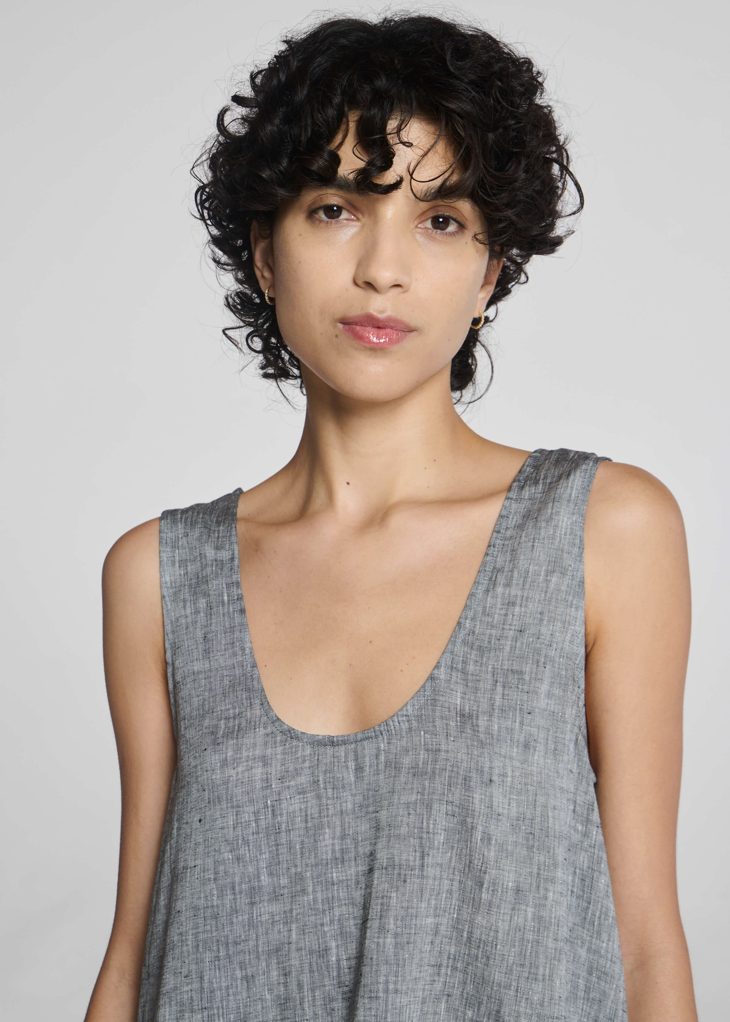 Sicily Dress Heathered Grey Linen
