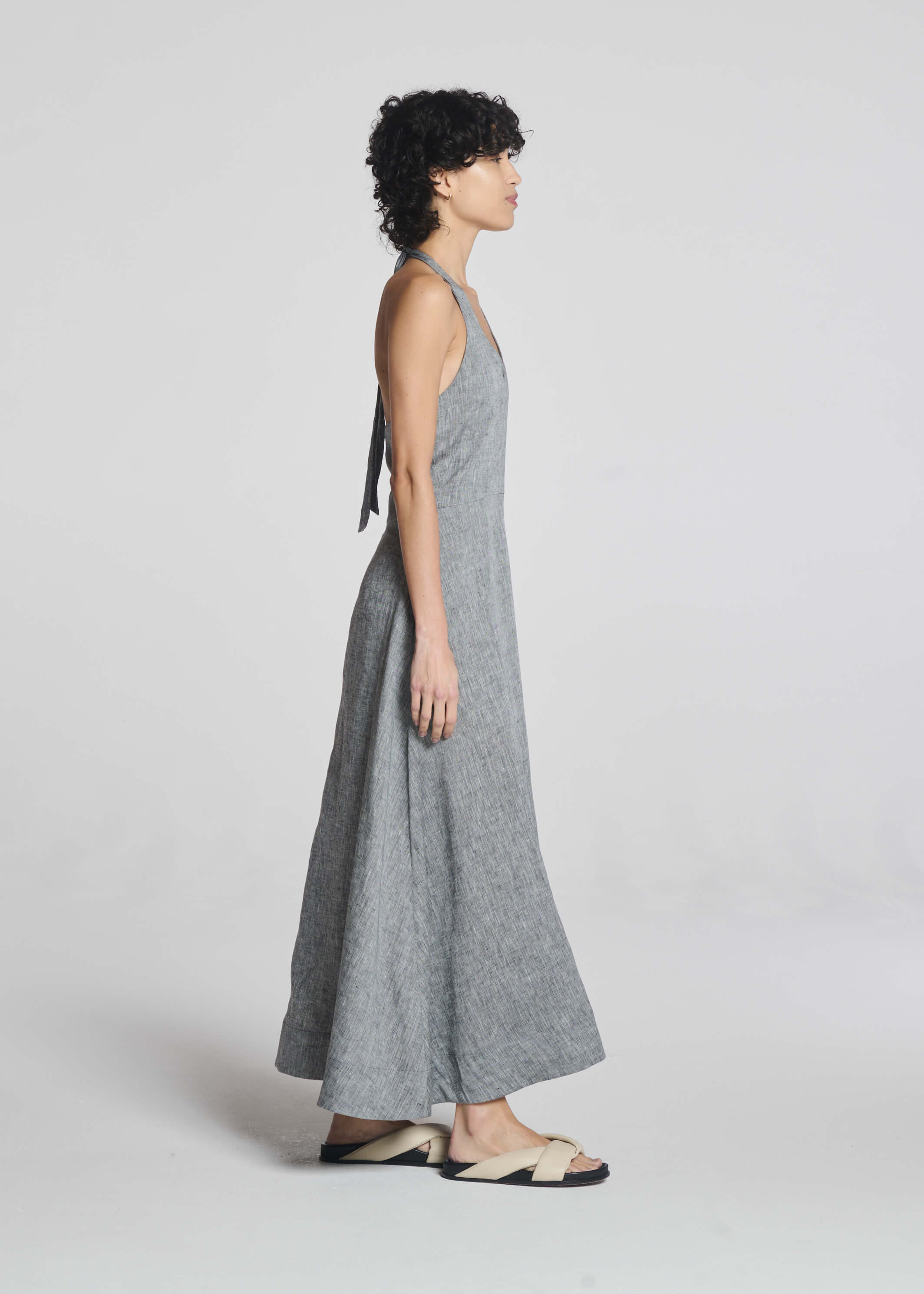 Garda Dress Heathered Grey Linen