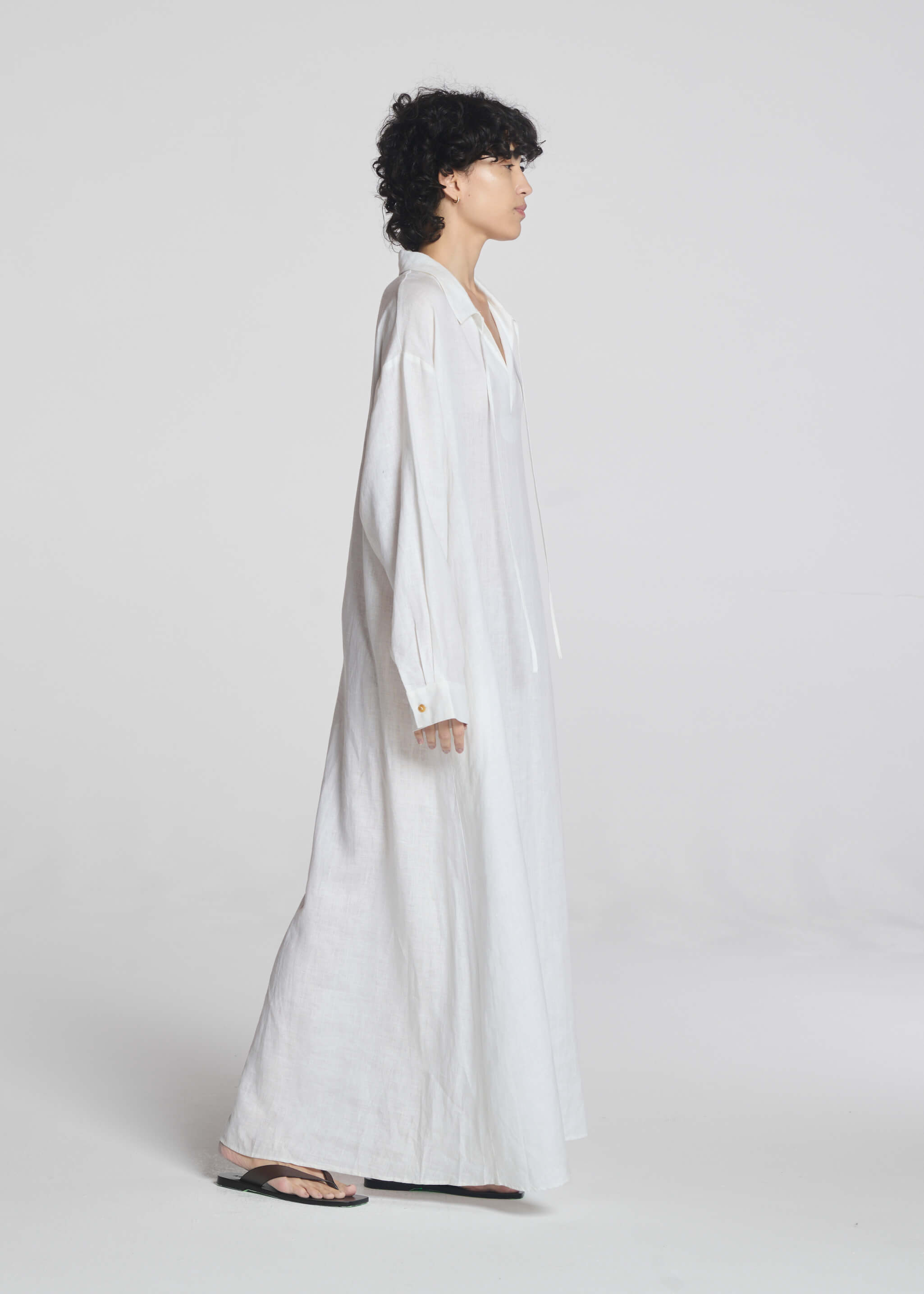 Lisbon Shirt Dress White Organic Linen