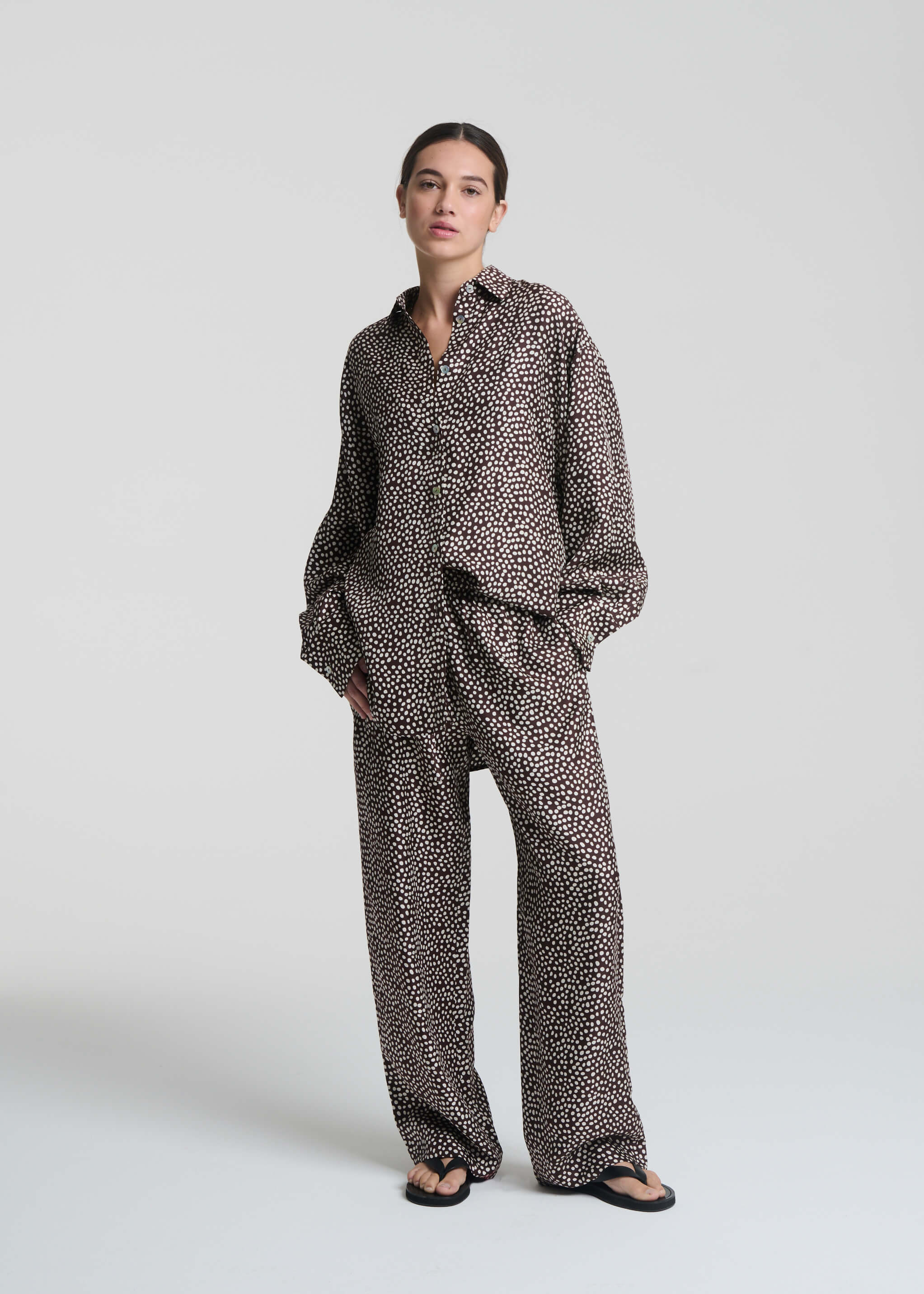 Aurelia Trouser Pebble Brown Silk Twill