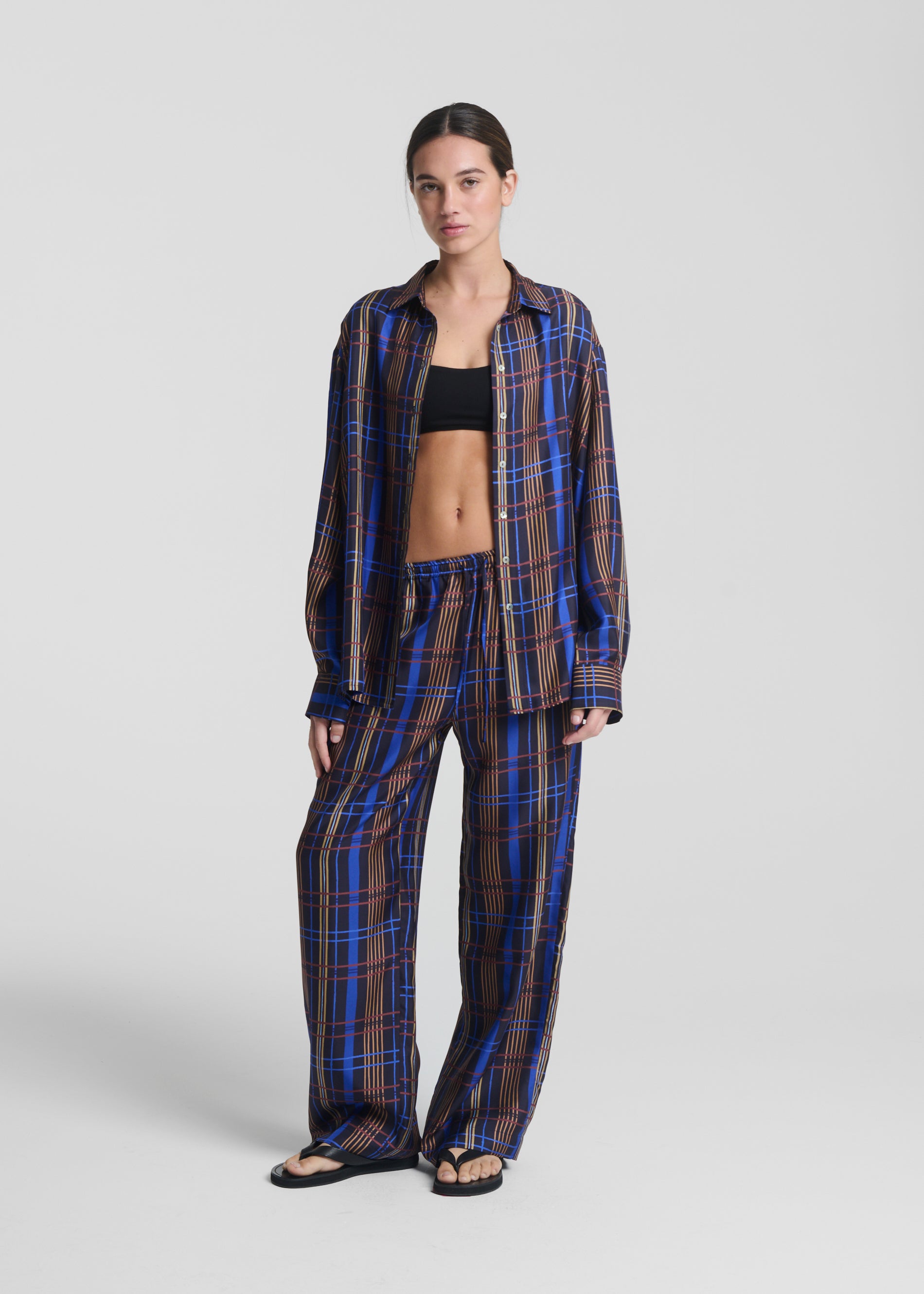 Maya Shirt Plaid Silk Twill