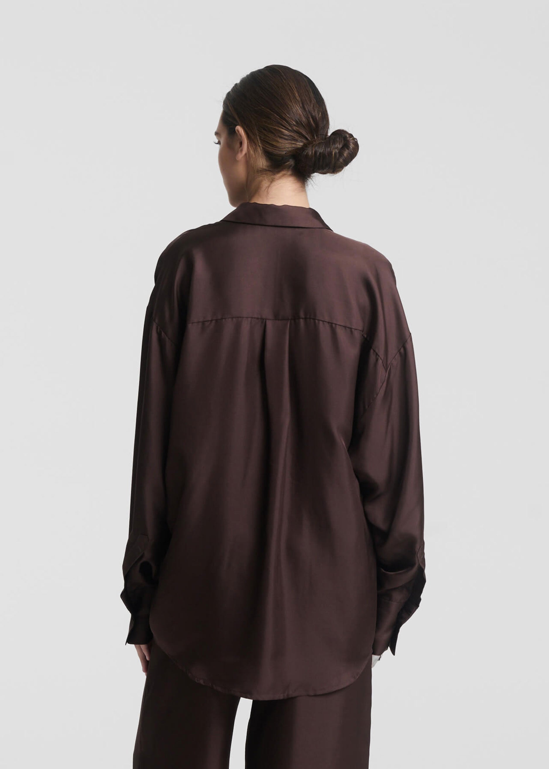 Georgia Shirt Espresso Silk Twill