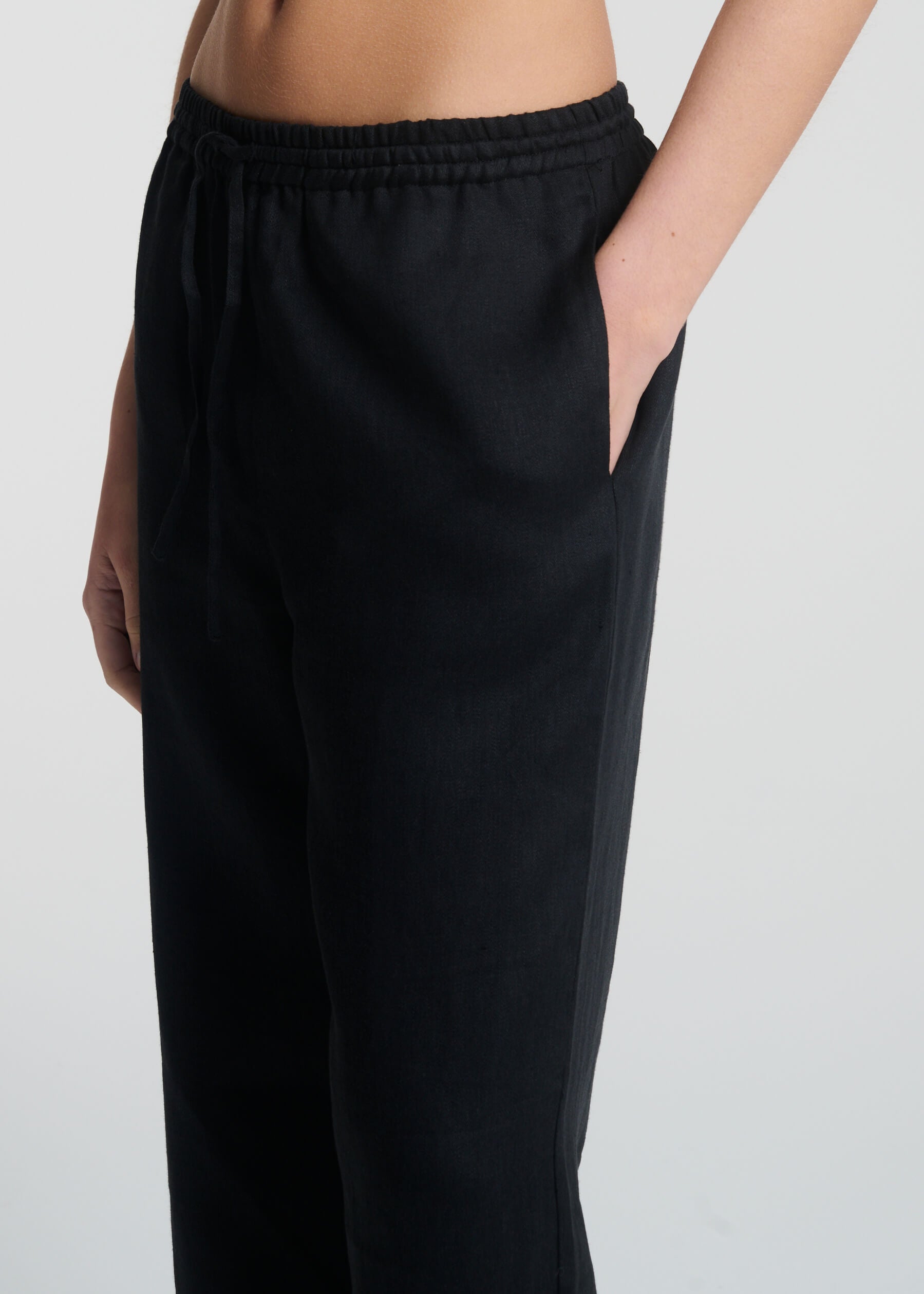 Aurelia Trouser Black Organic Heavy Linen