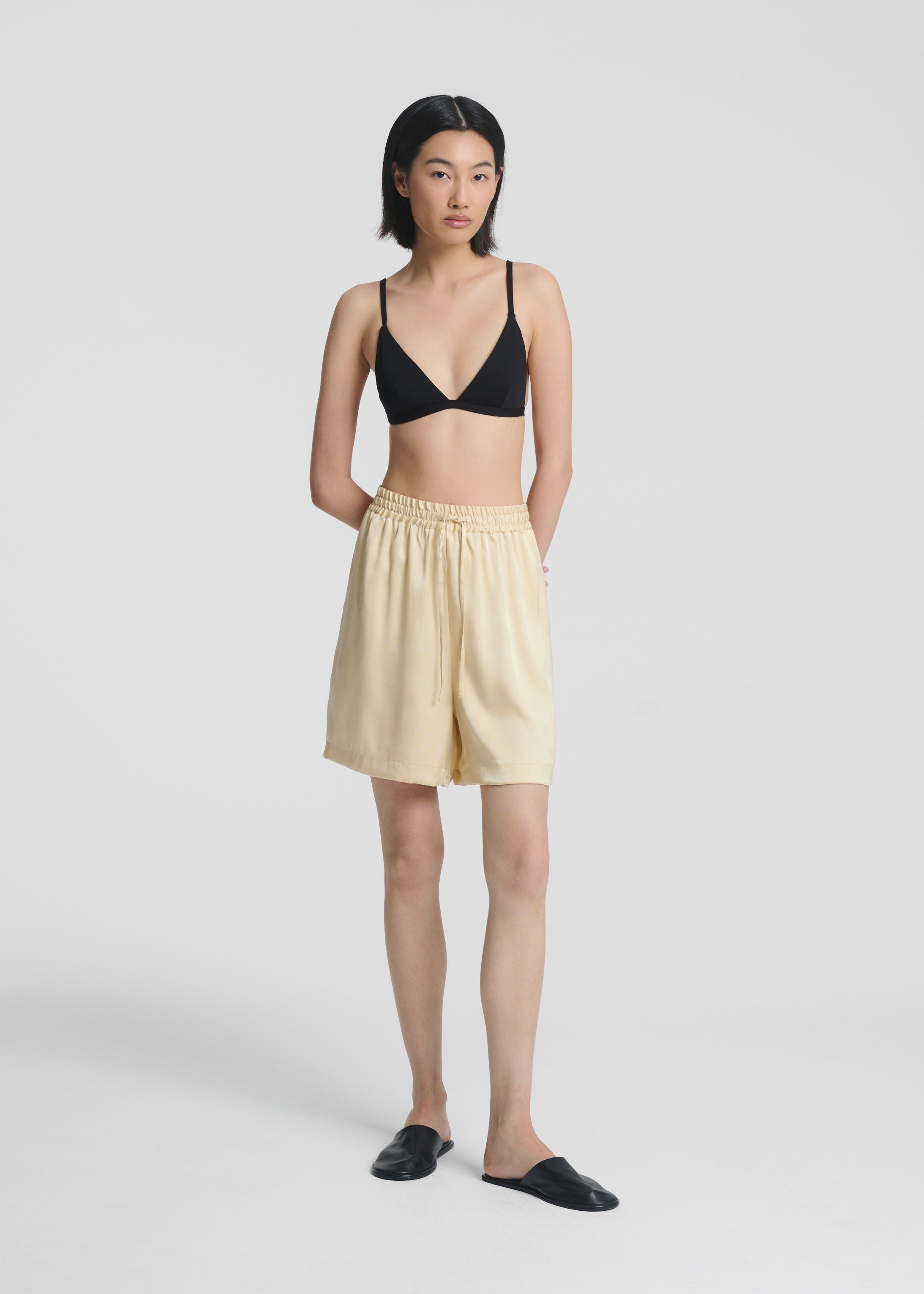 Boston Short Champagne Silk Satin
