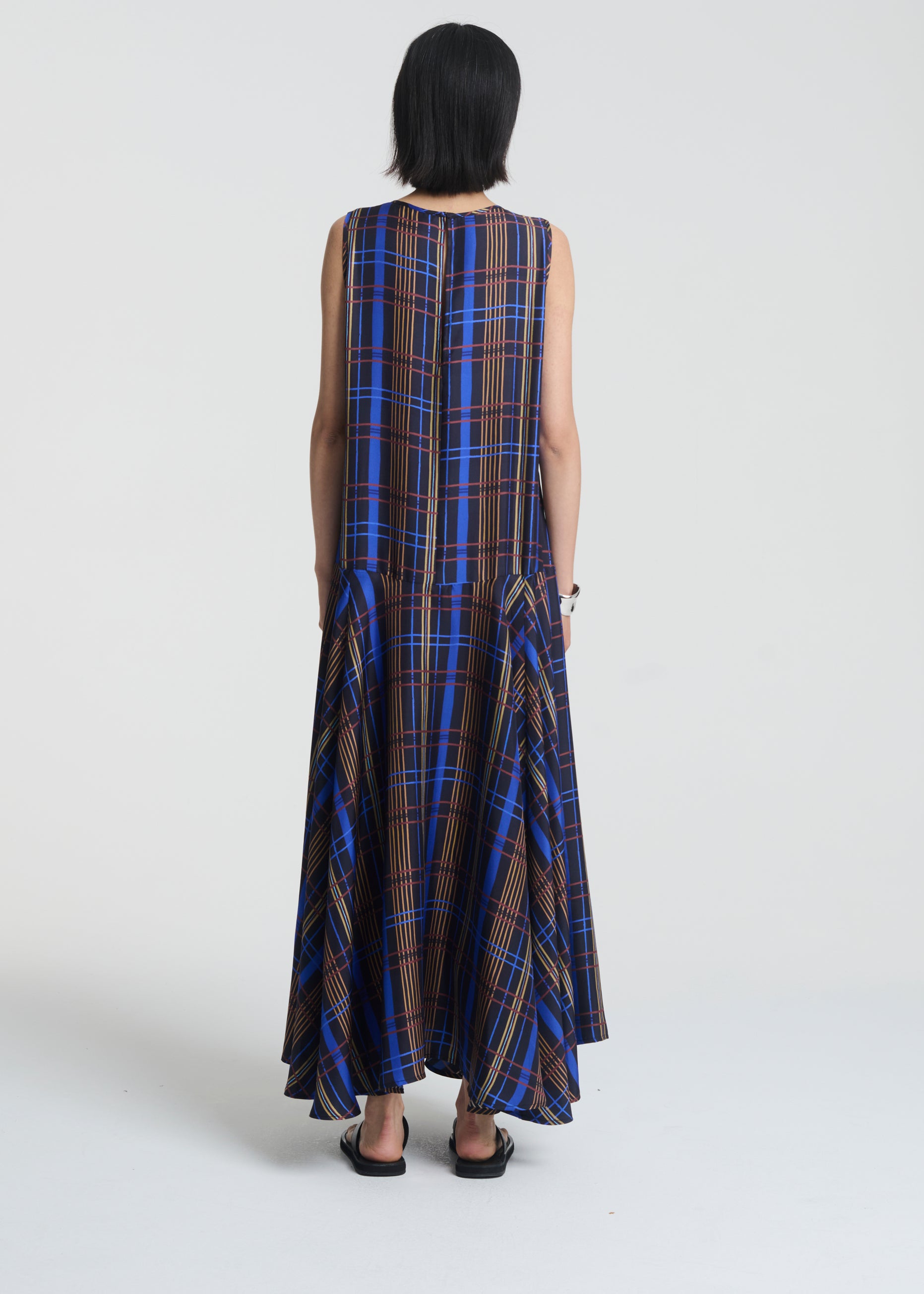 Rita Dress Plaid Silk Twill