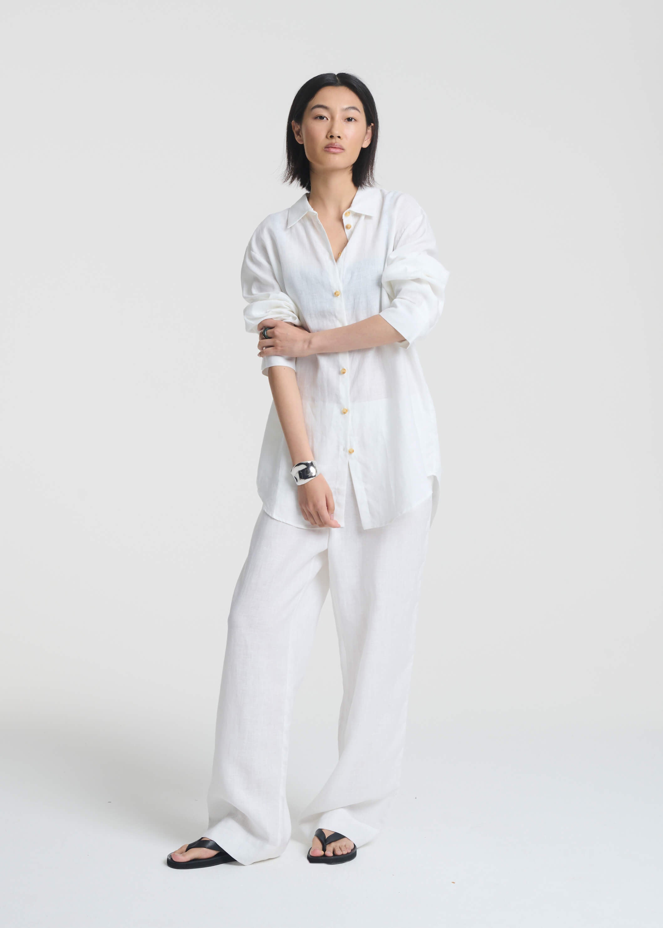 London Shirt White Organic Linen
