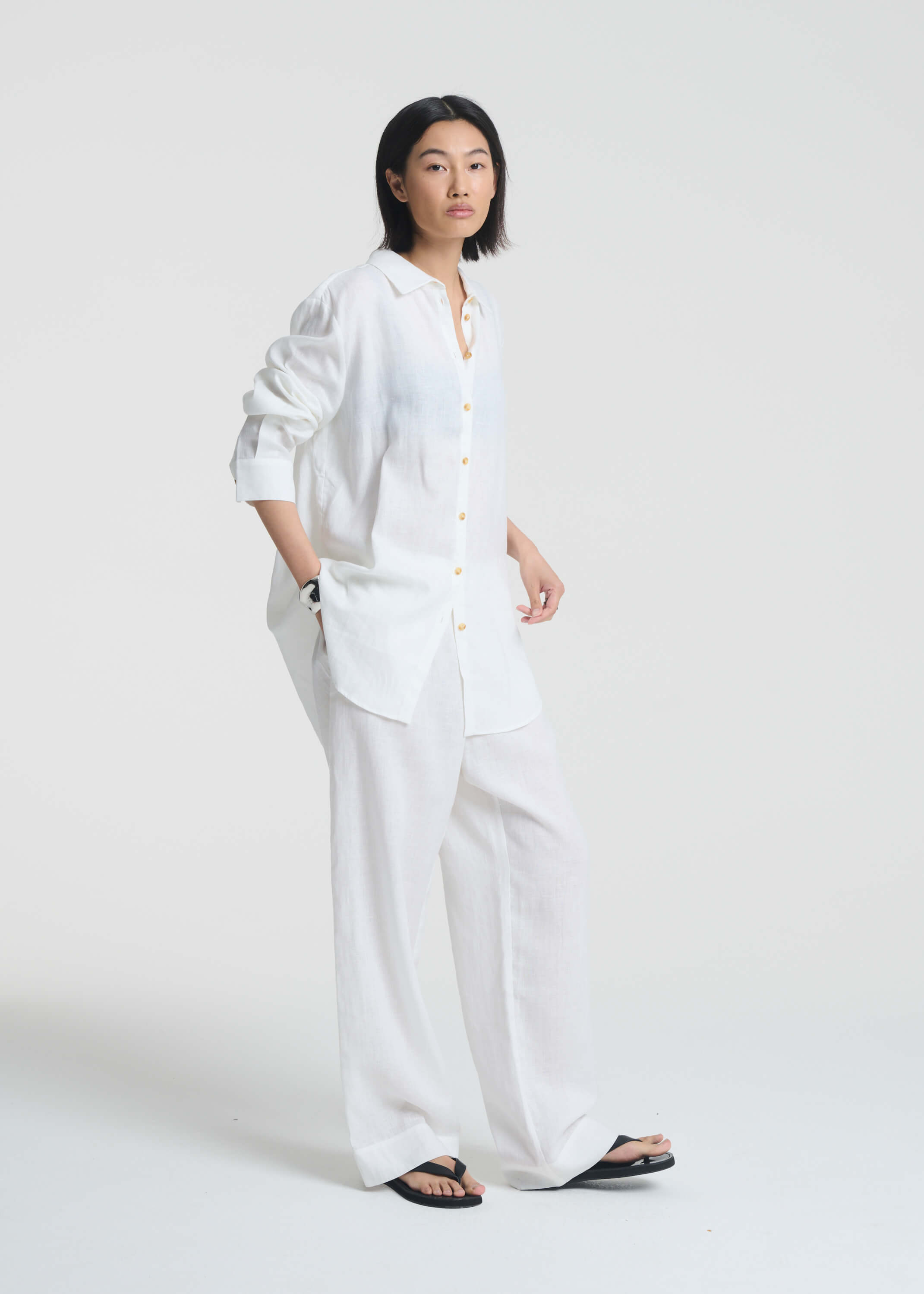 London Trouser White Organic Linen