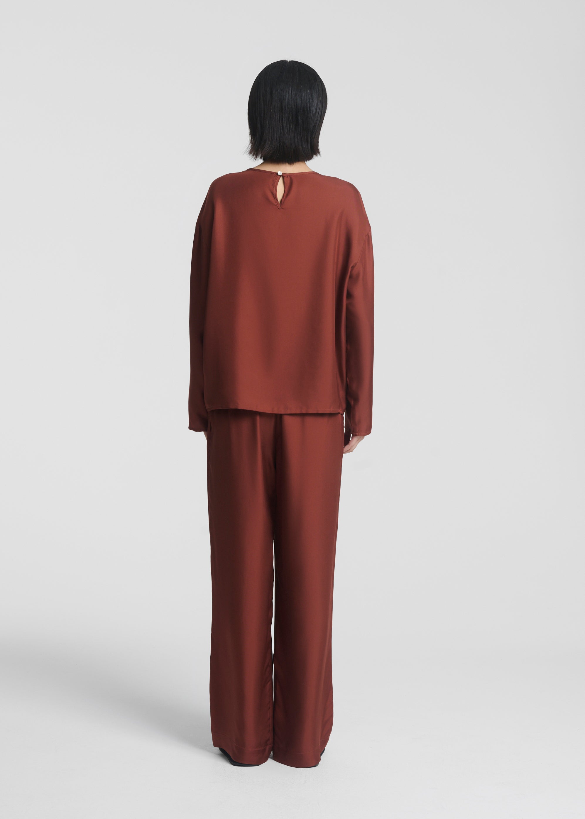 Austin Trouser Rust Silk Satin