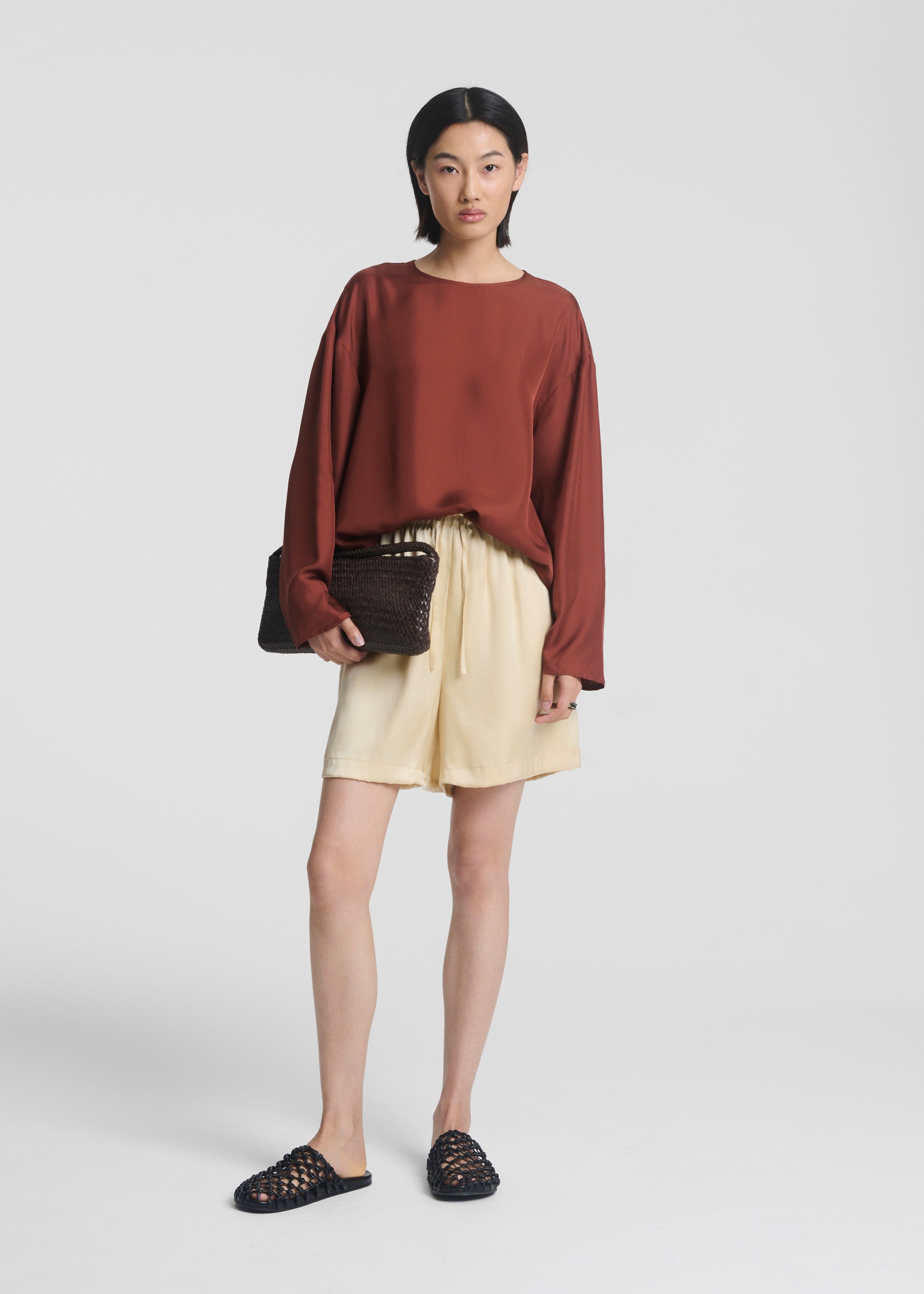 Byron Top Rust Silk Satin