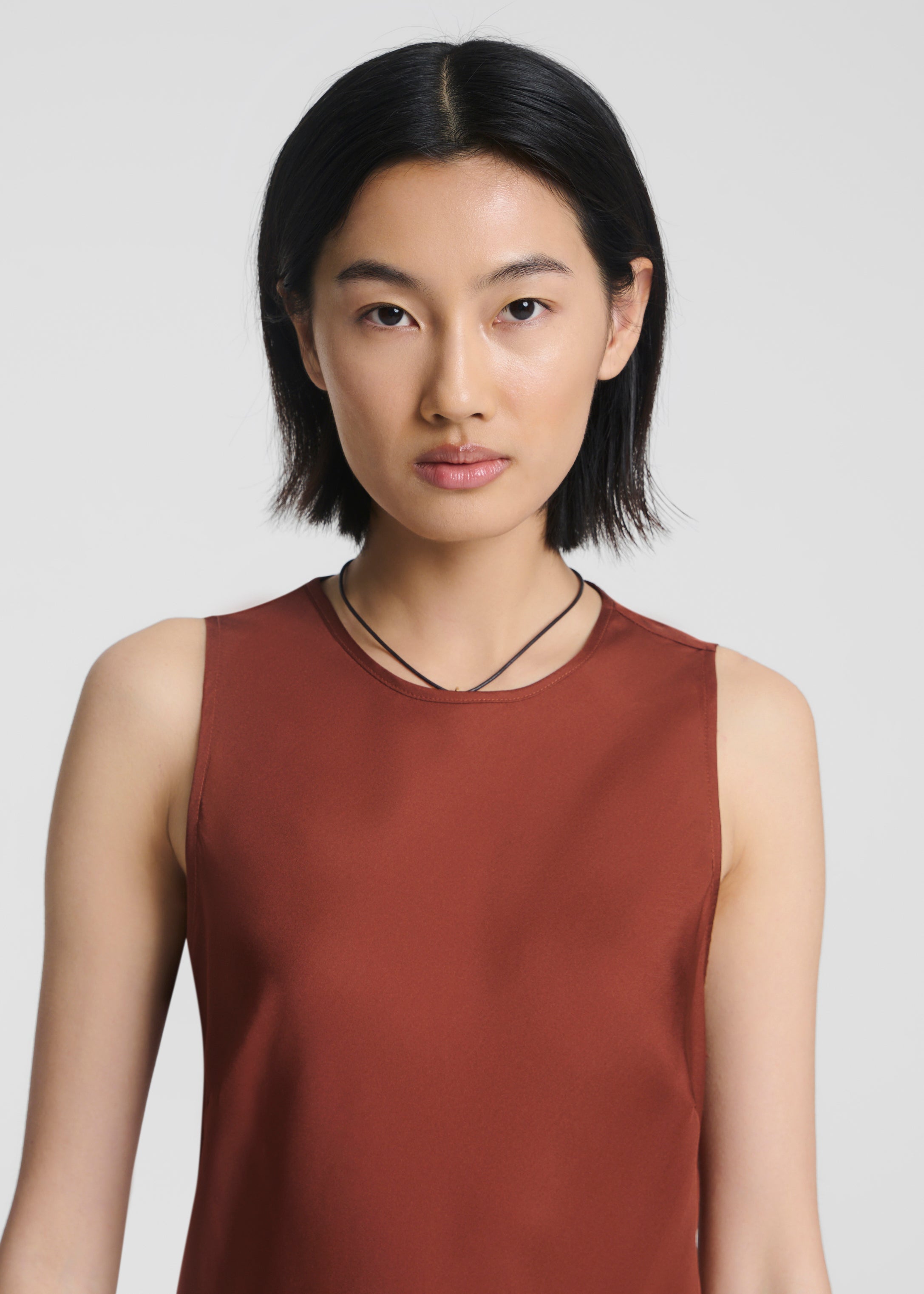 Valencia Dress Rust Silk Satin