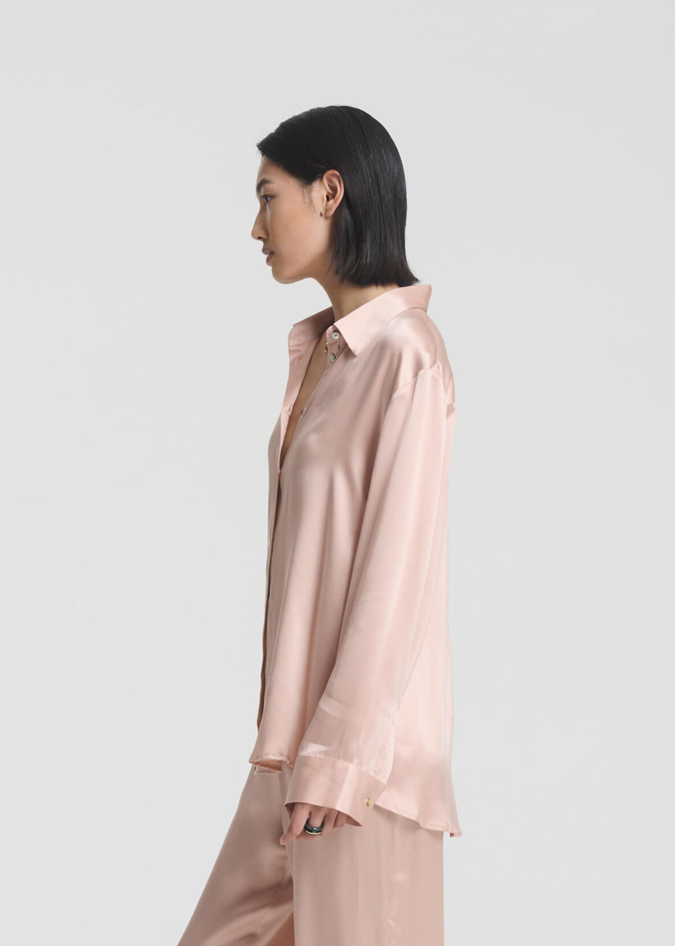 London Shirt Pale Blush Silk