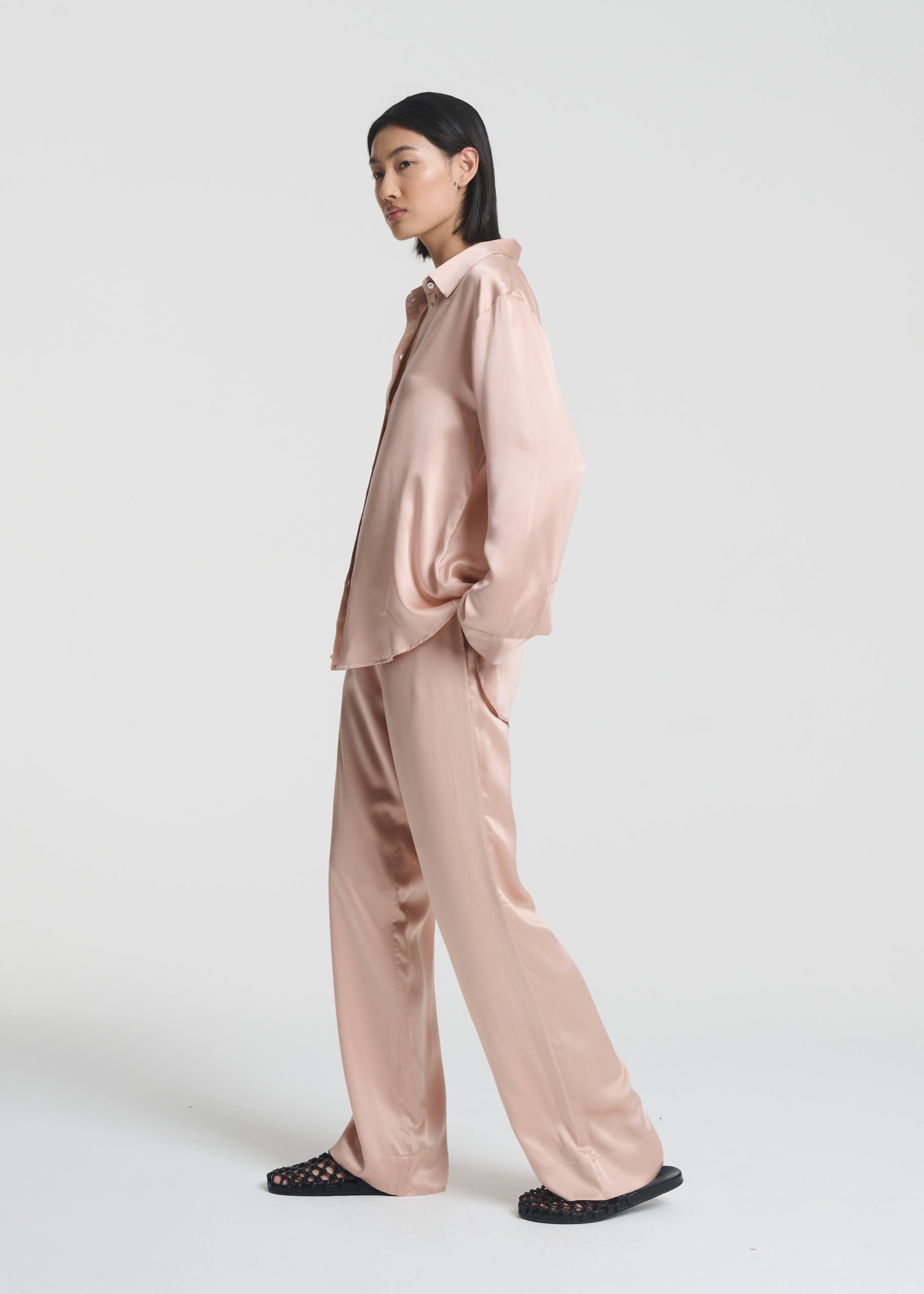 London Trouser Pale Blush Silk