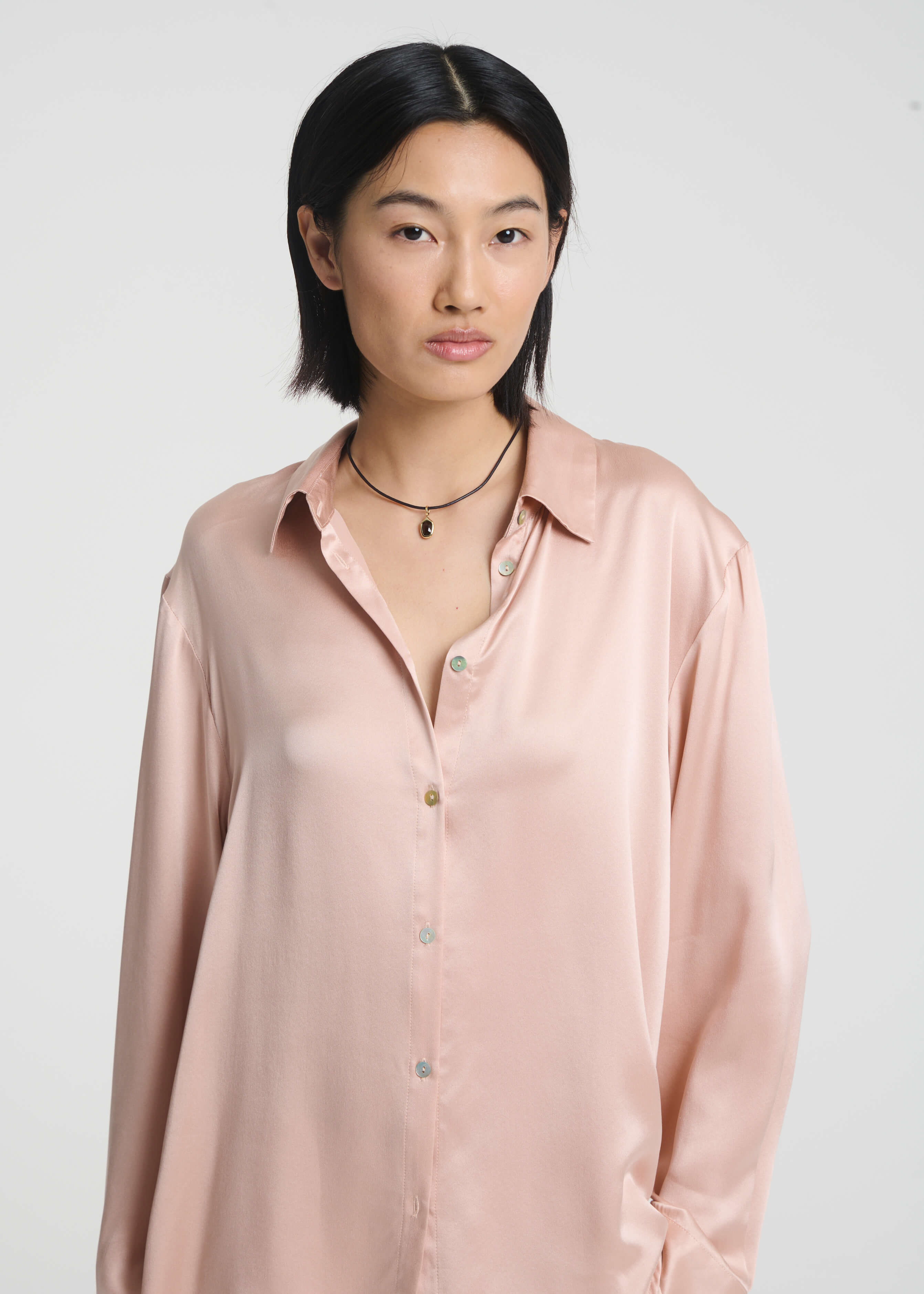 London Shirt Pale Blush Silk