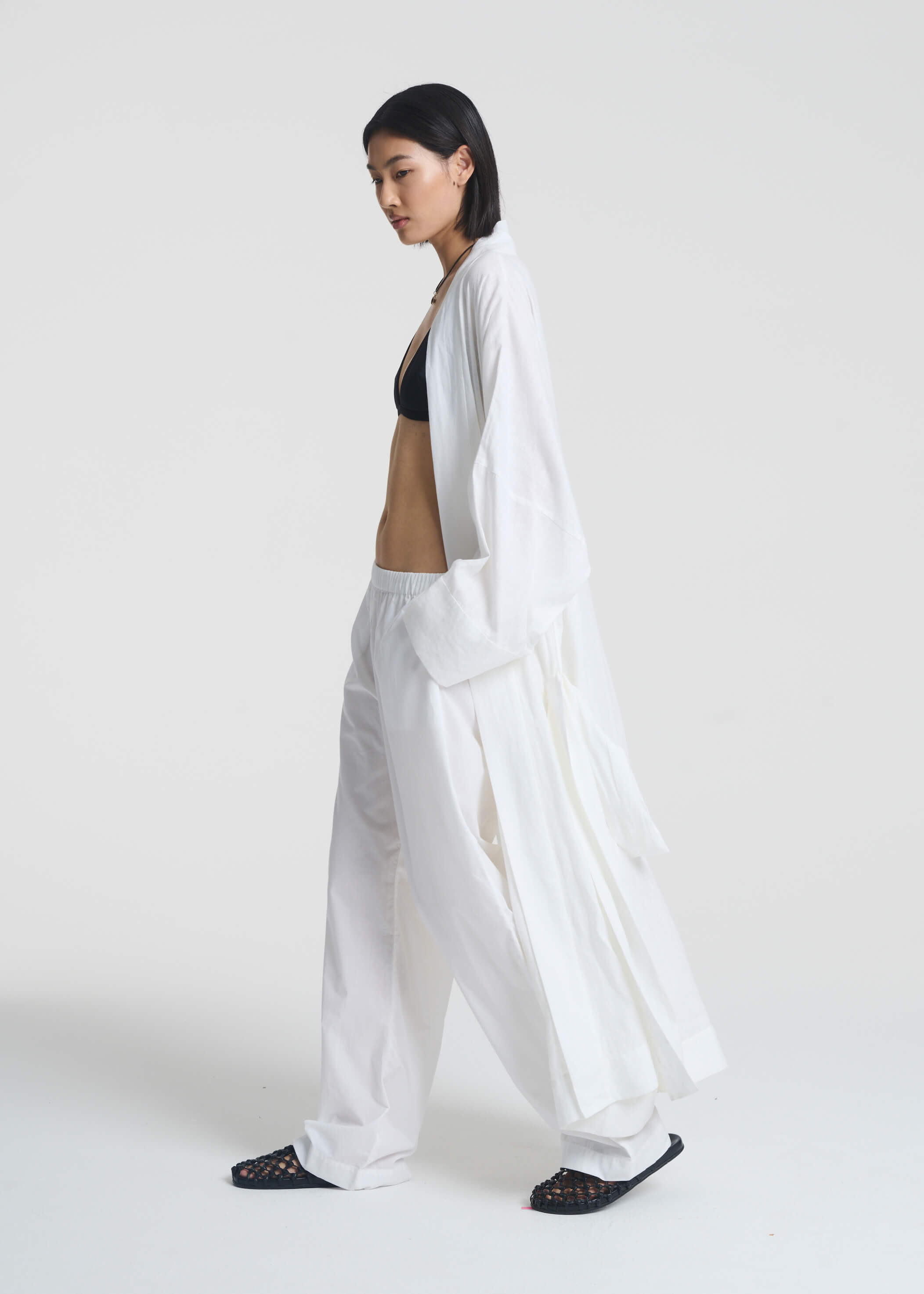 Athens Robe White Organic Linen