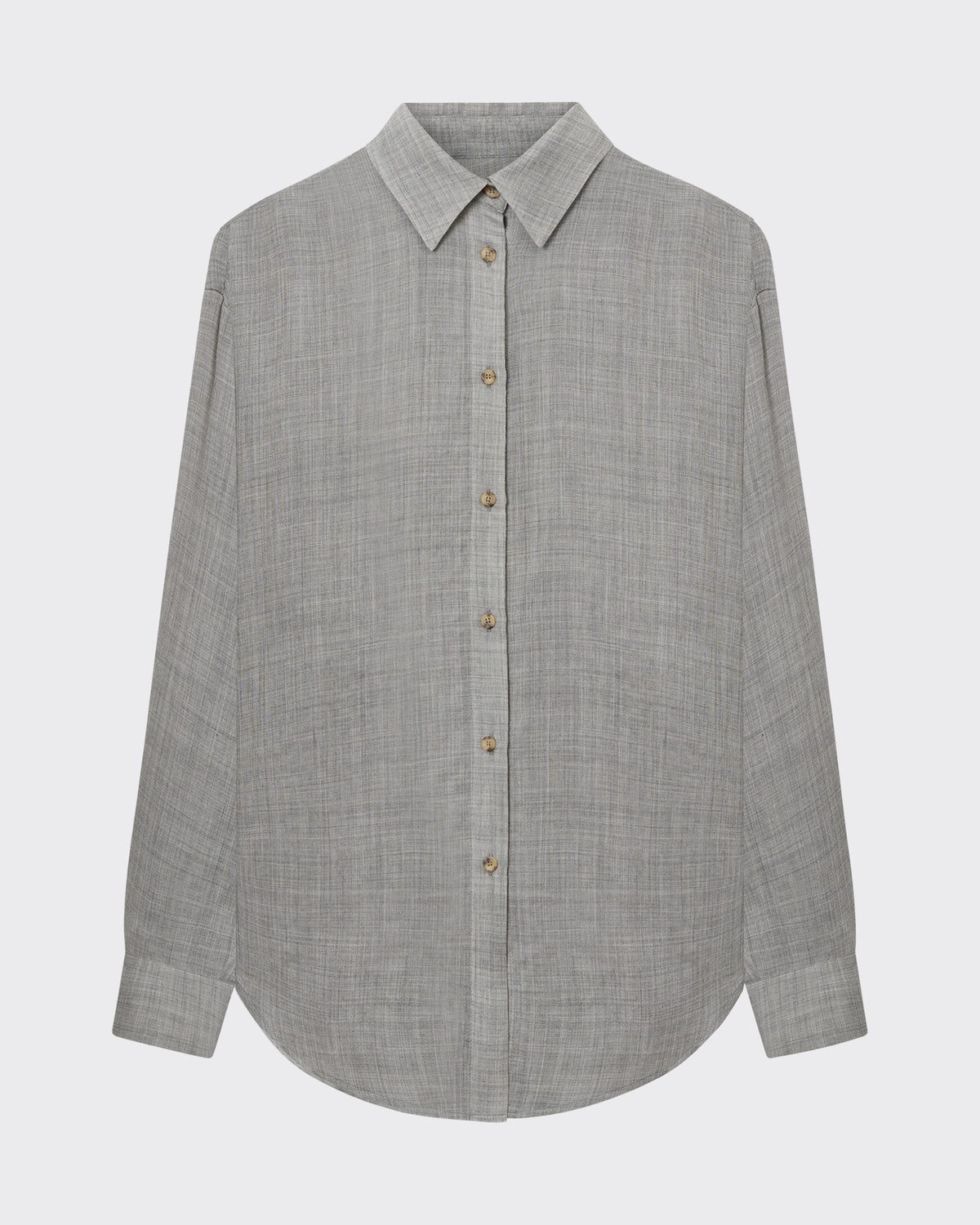 Georgia Shirt Light Grey 100% Virgin Wool