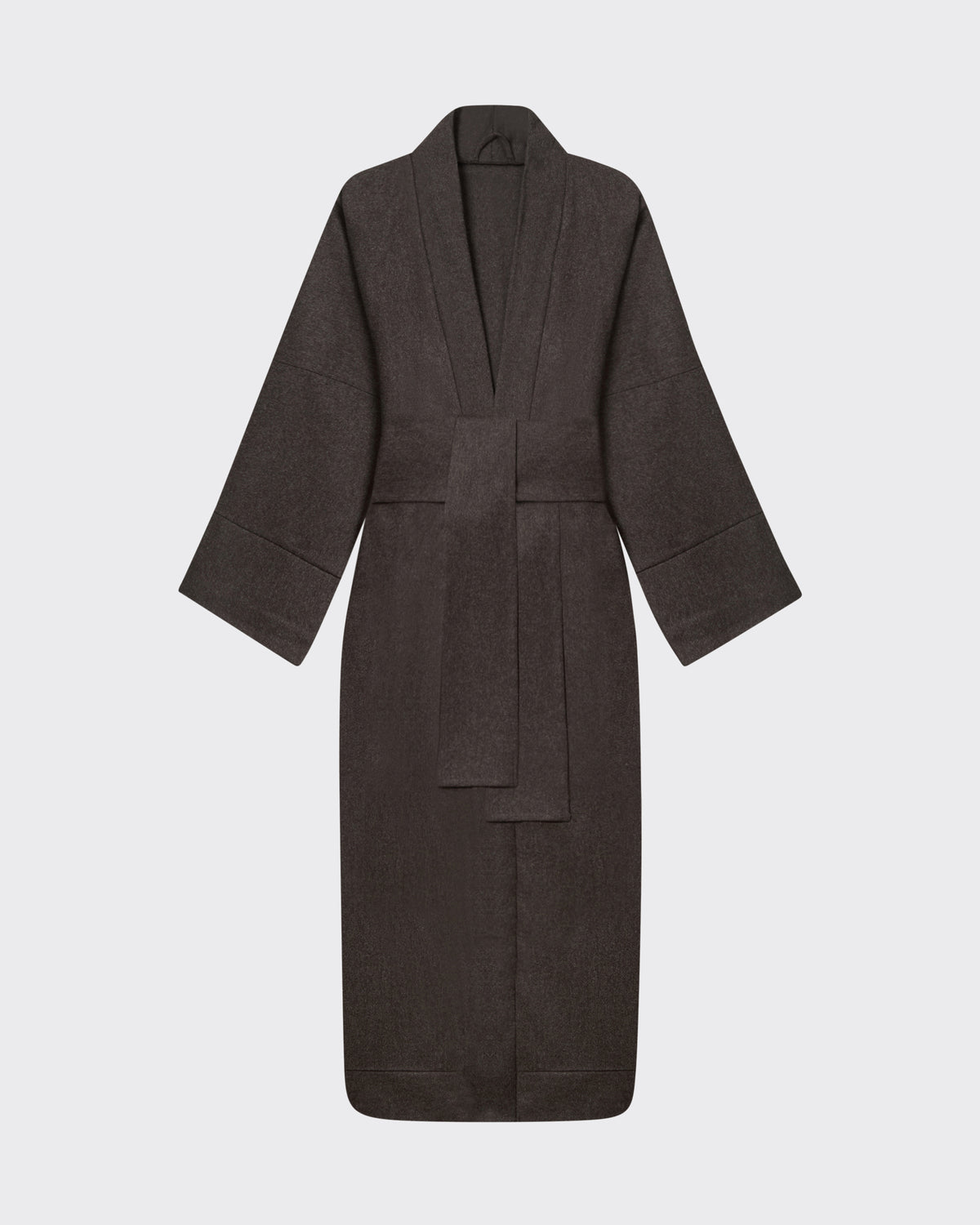 Athens Robe Brown Wool Flannel