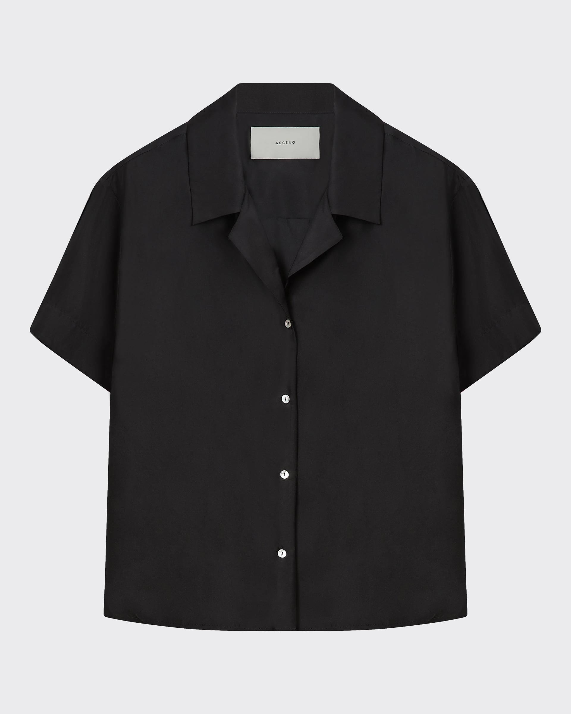 Prague Shirt Black Silk Twill