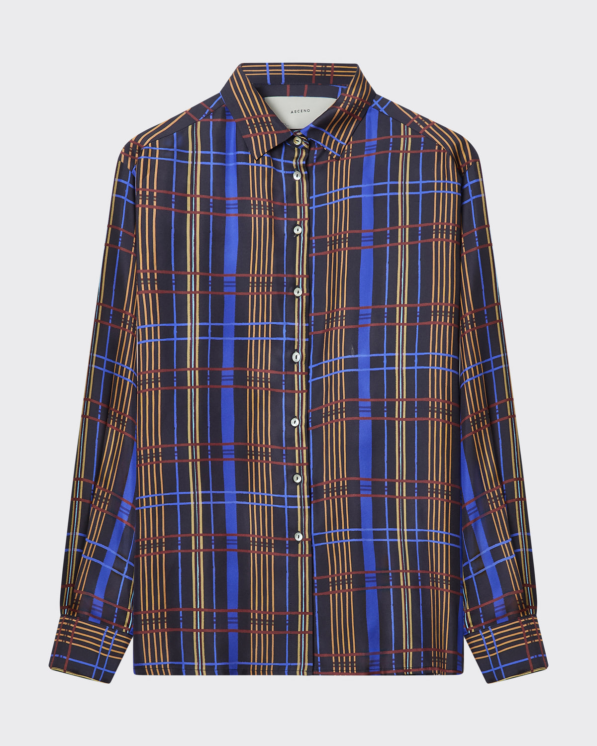 Maya Shirt Plaid Silk Twill