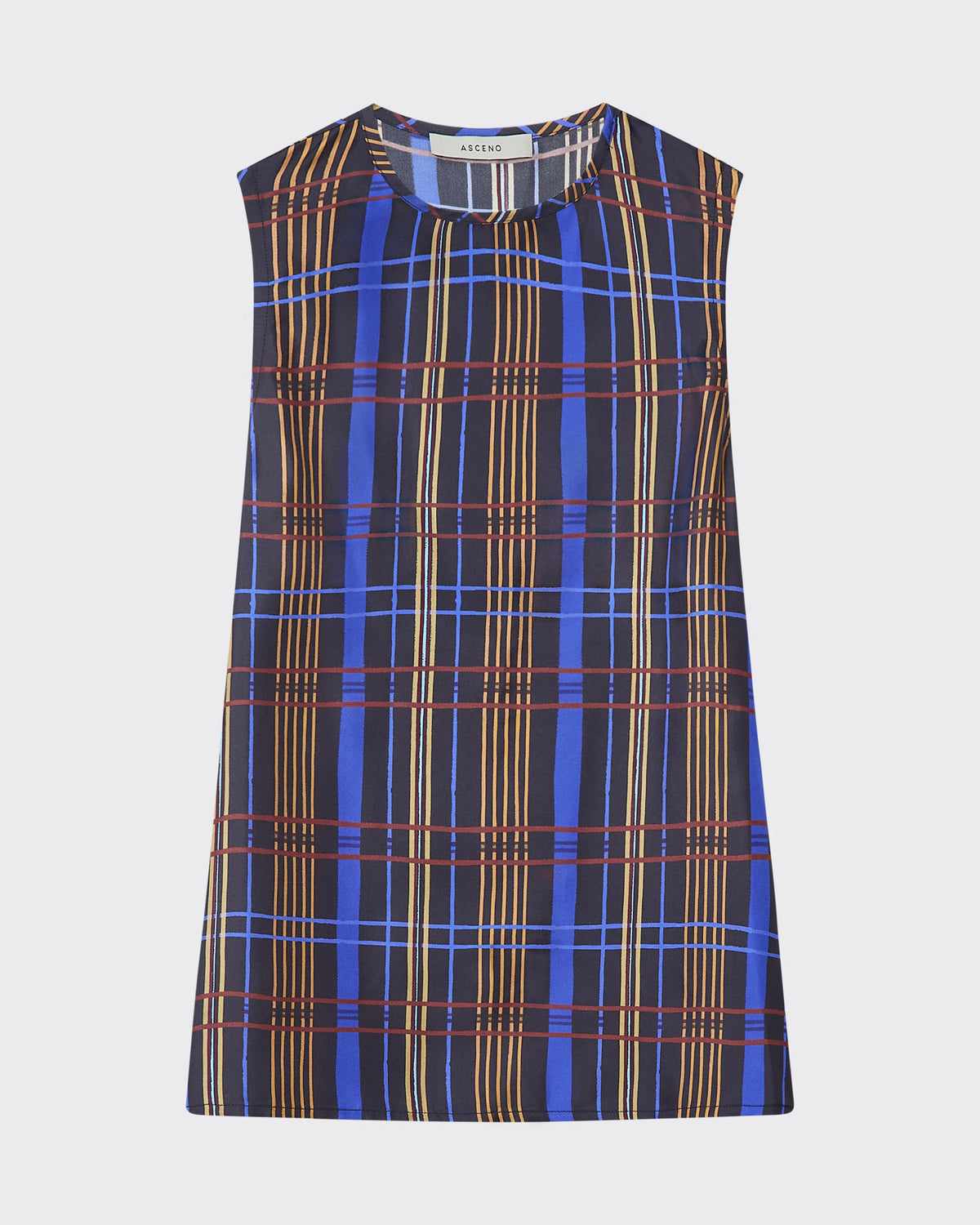 Cali Top Plaid Silk Twill