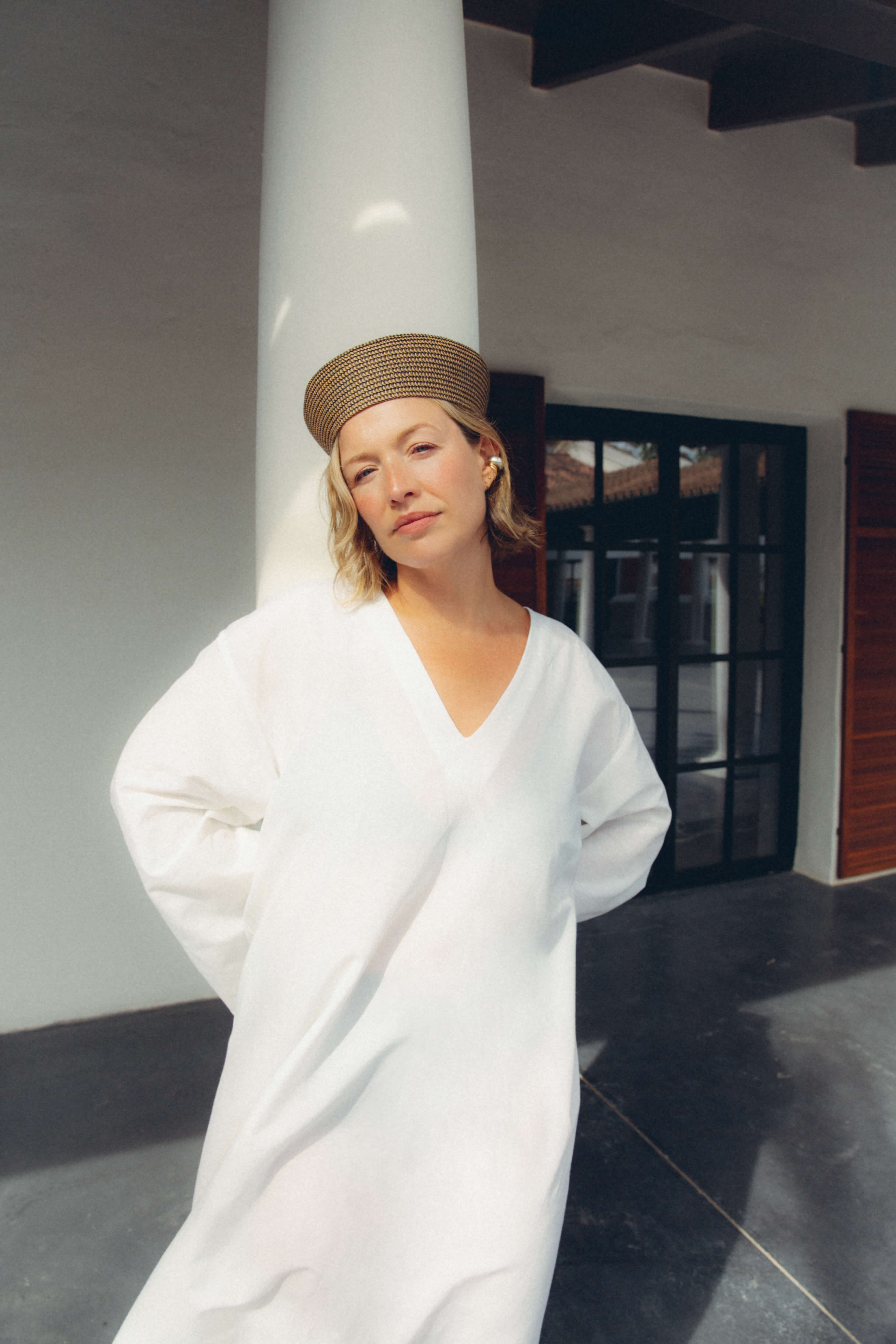 Kaftan White Silk Cotton