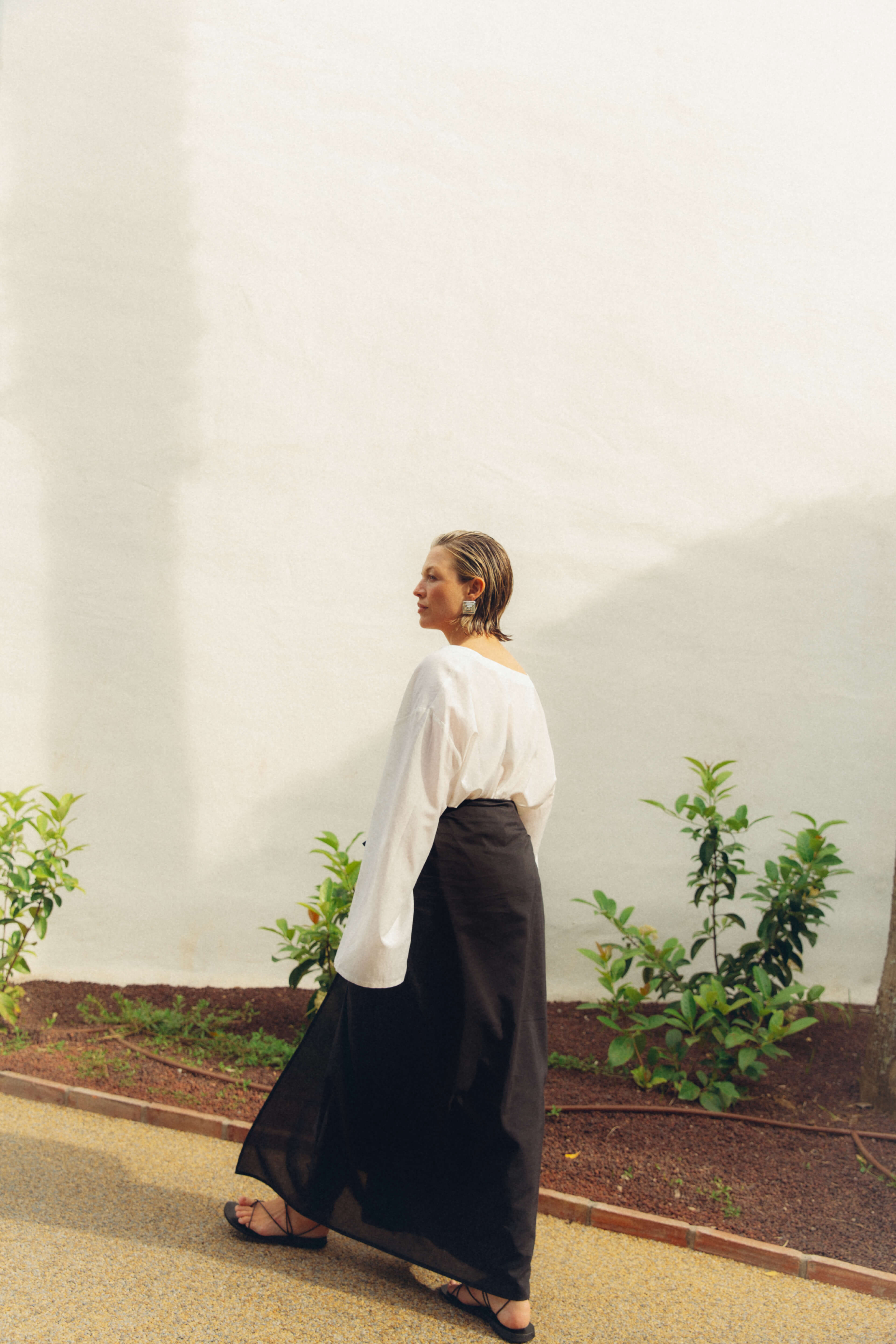 Large Beach Wrap Black Silk Cotton