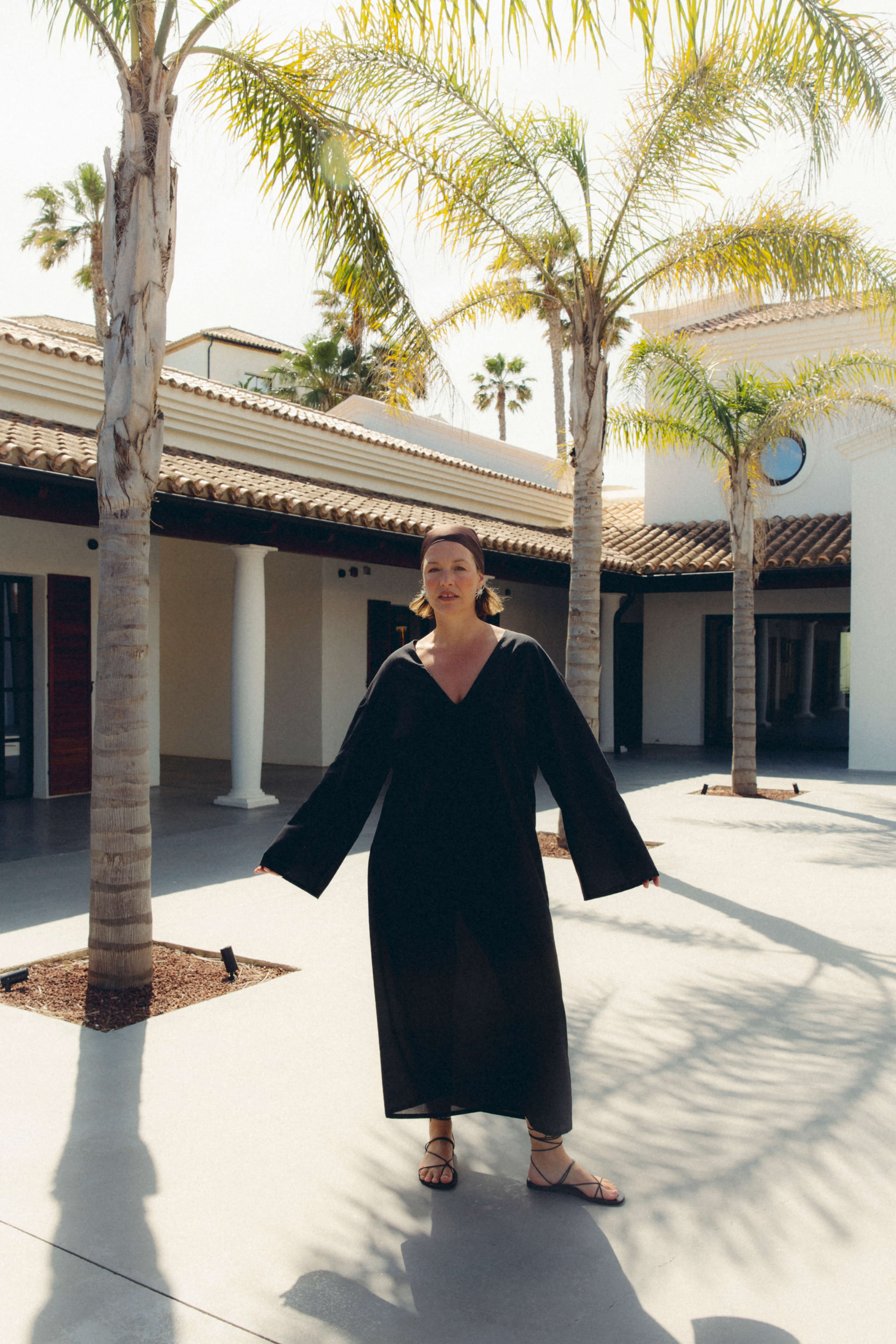 Kaftan Black Silk Cotton