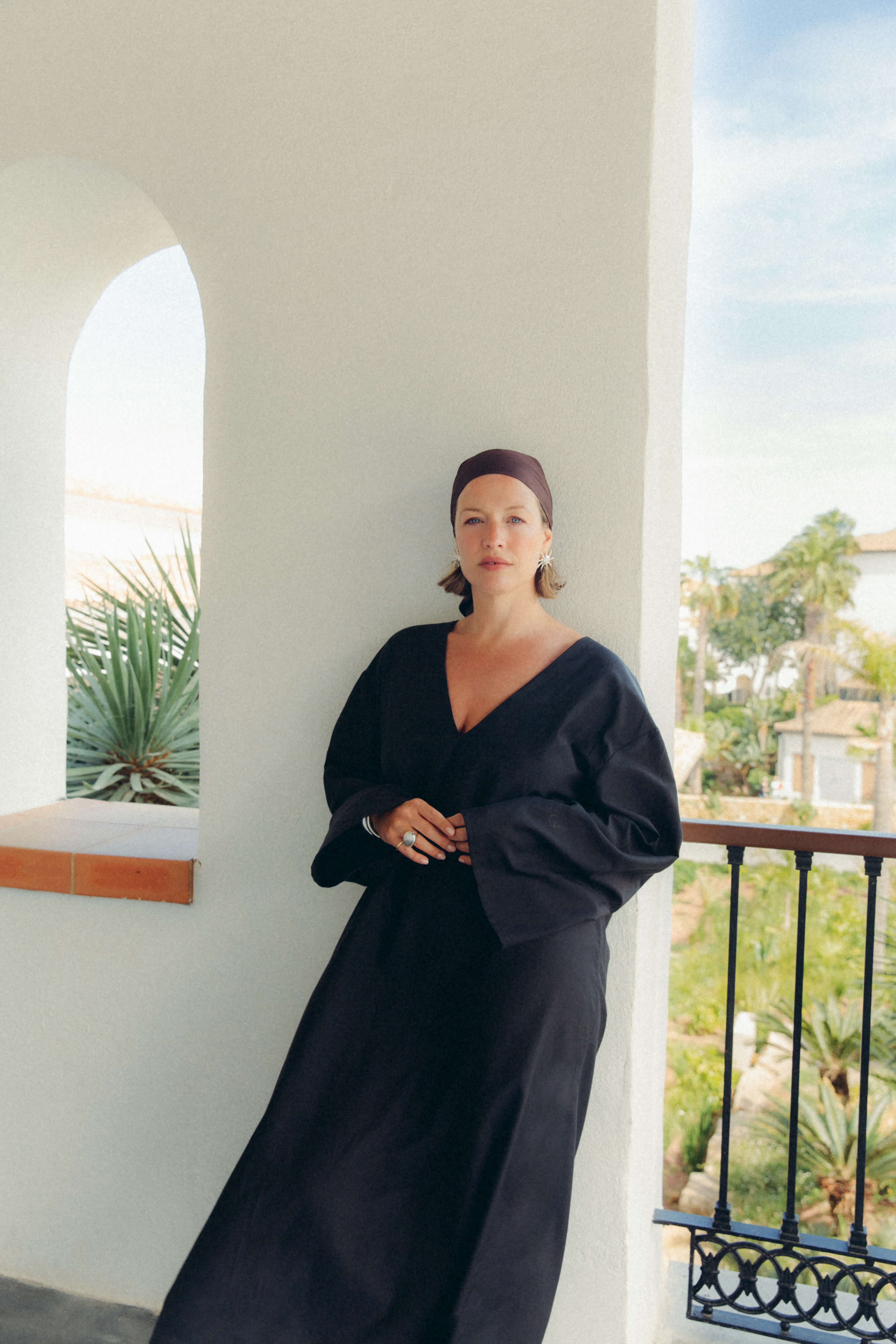 Kaftan Black Silk Cotton