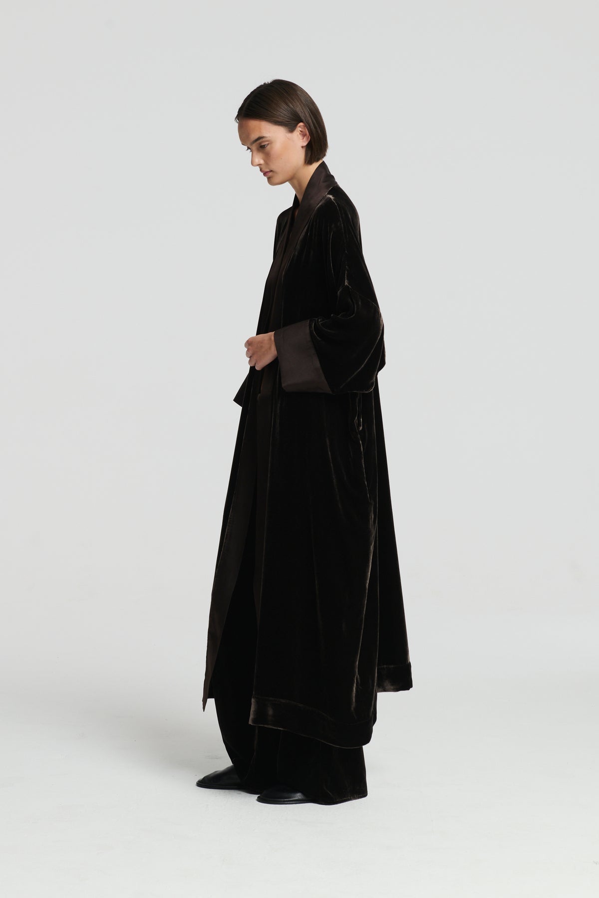 Lugano Robe Brown Silk Velvet