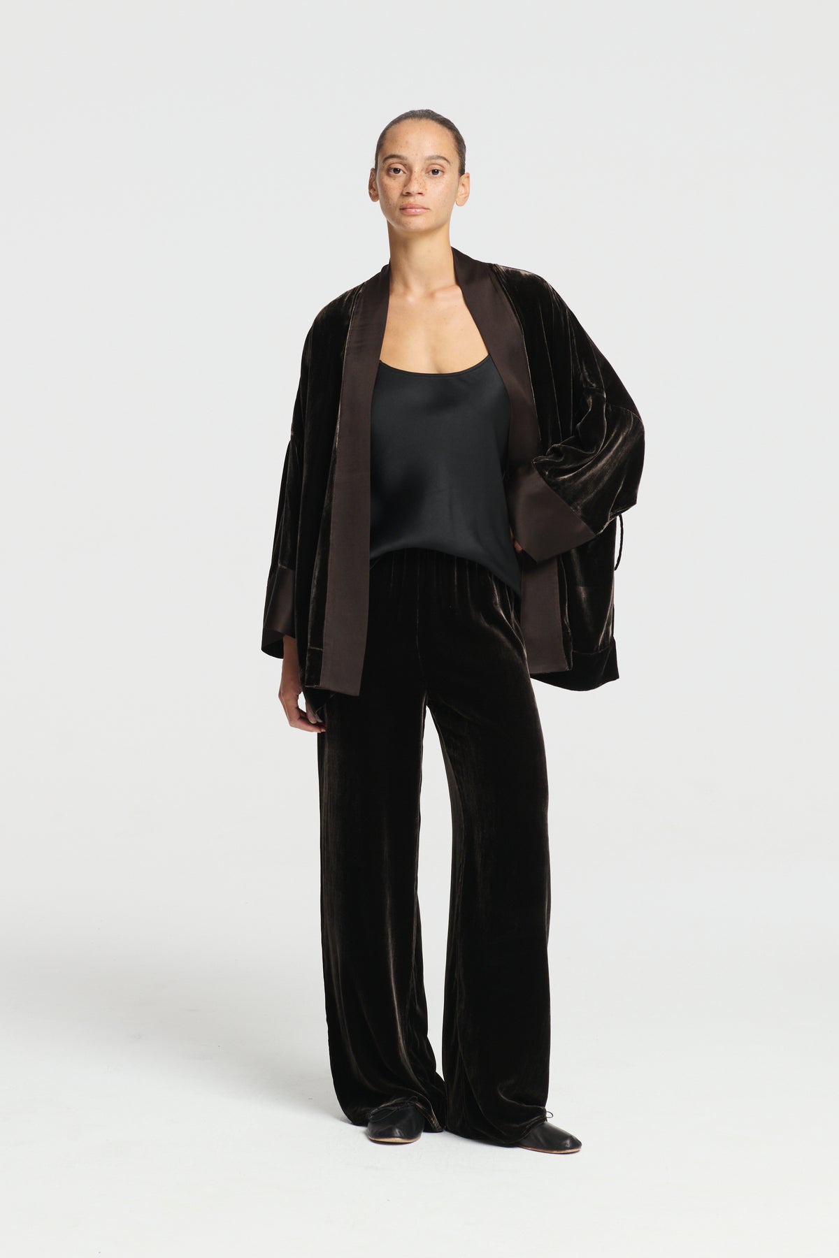 Austin Trouser Brown Silk Velvet