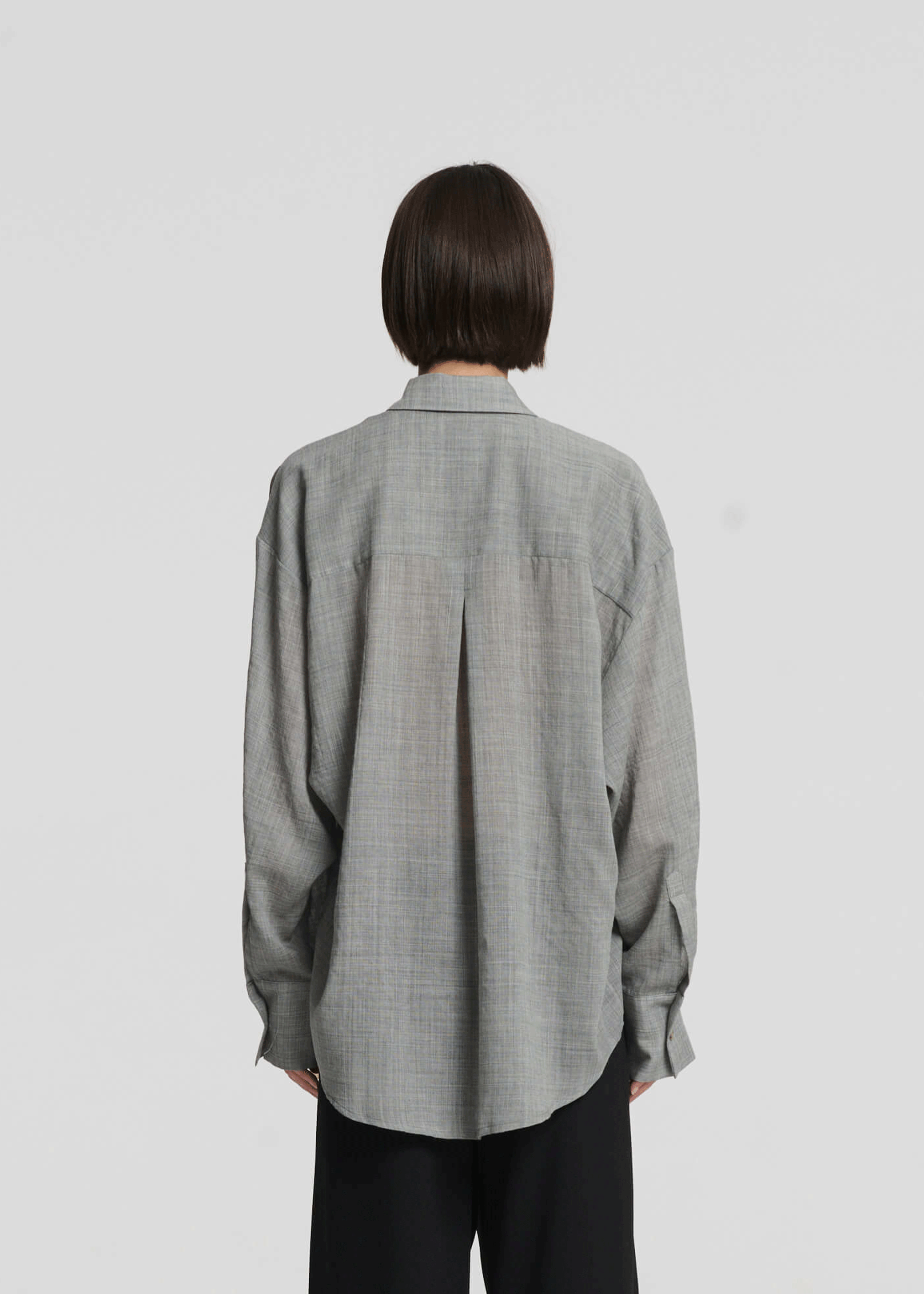 Georgia Shirt Light Grey 100% Virgin Wool