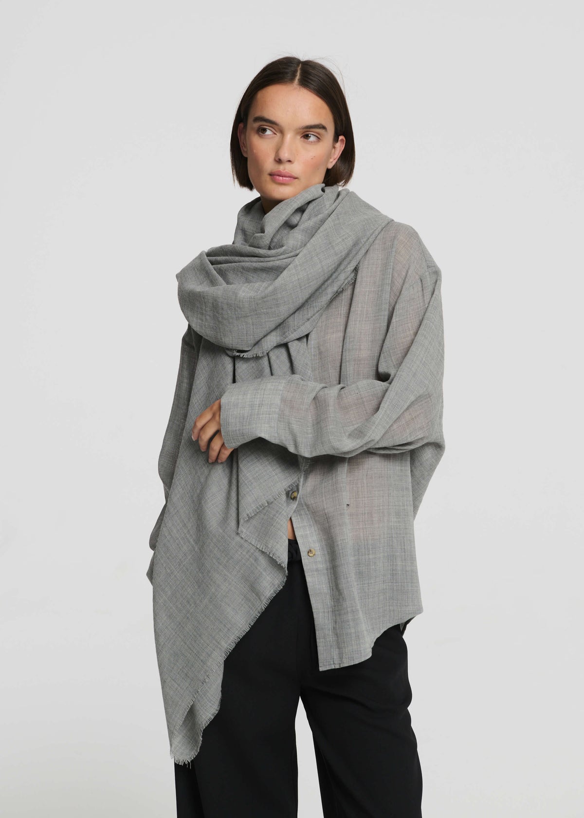 Wrap Light Grey 100% Virgin Wool