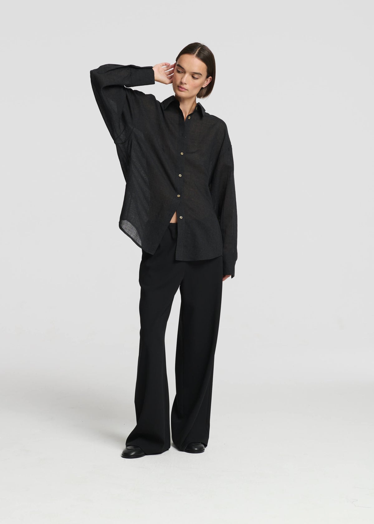 Aurelia Trouser Black Wool Cashmere Flannel