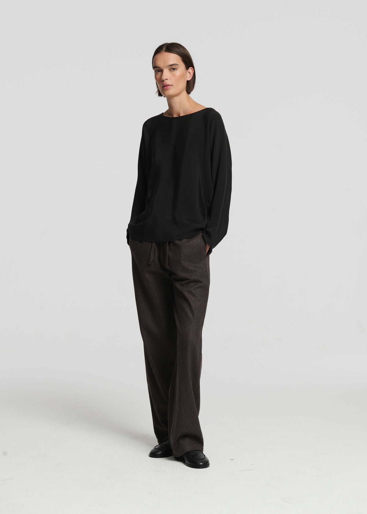 Aurelia Trouser Brown Wool Flannel