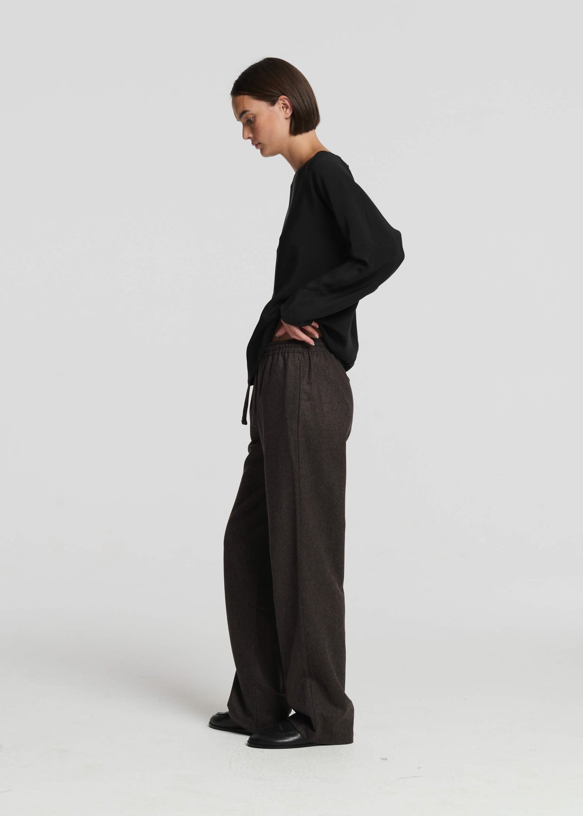 Aurelia Trouser Brown Wool Flannel